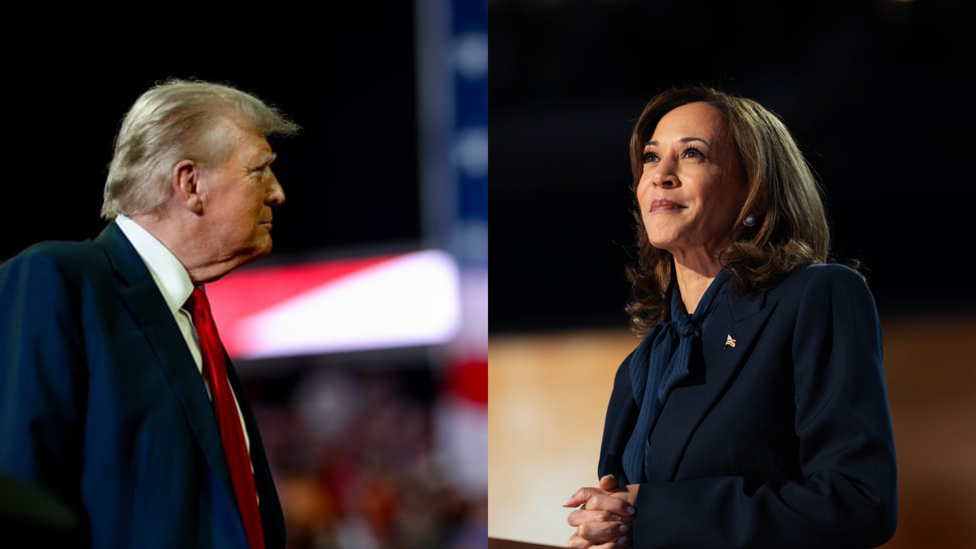 川普近期在其社群媒體上猛烈攻擊ABC News，質疑參加辯論的必要性，並表示有可能退出辯論。（翻攝自Facebook@ Donald J. Trump、Kamala Harris）