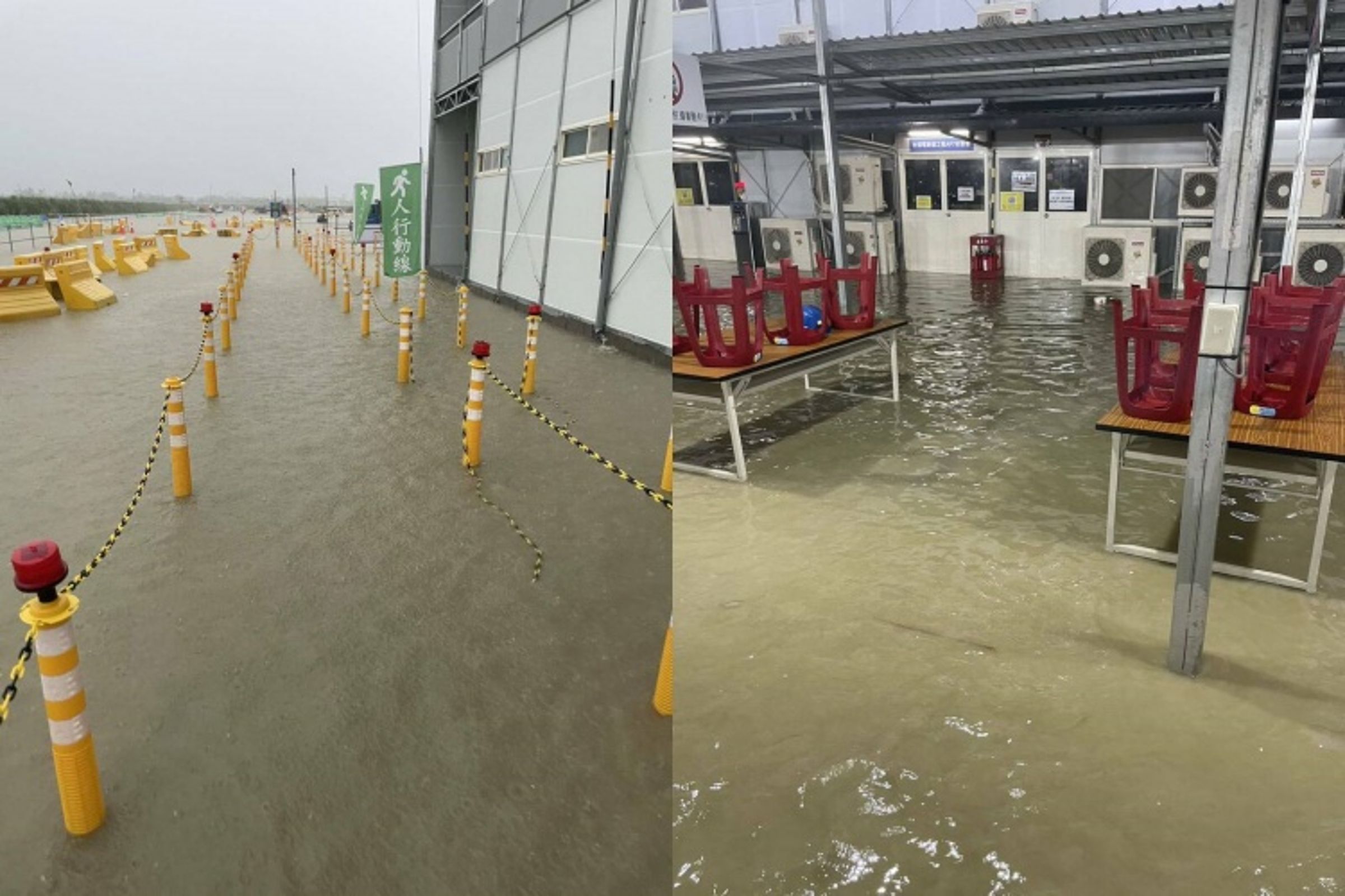 針對嘉義先進封裝廠工地附近淹水，台積電表示一切無礙。（翻攝自Threads @cheng.___27）