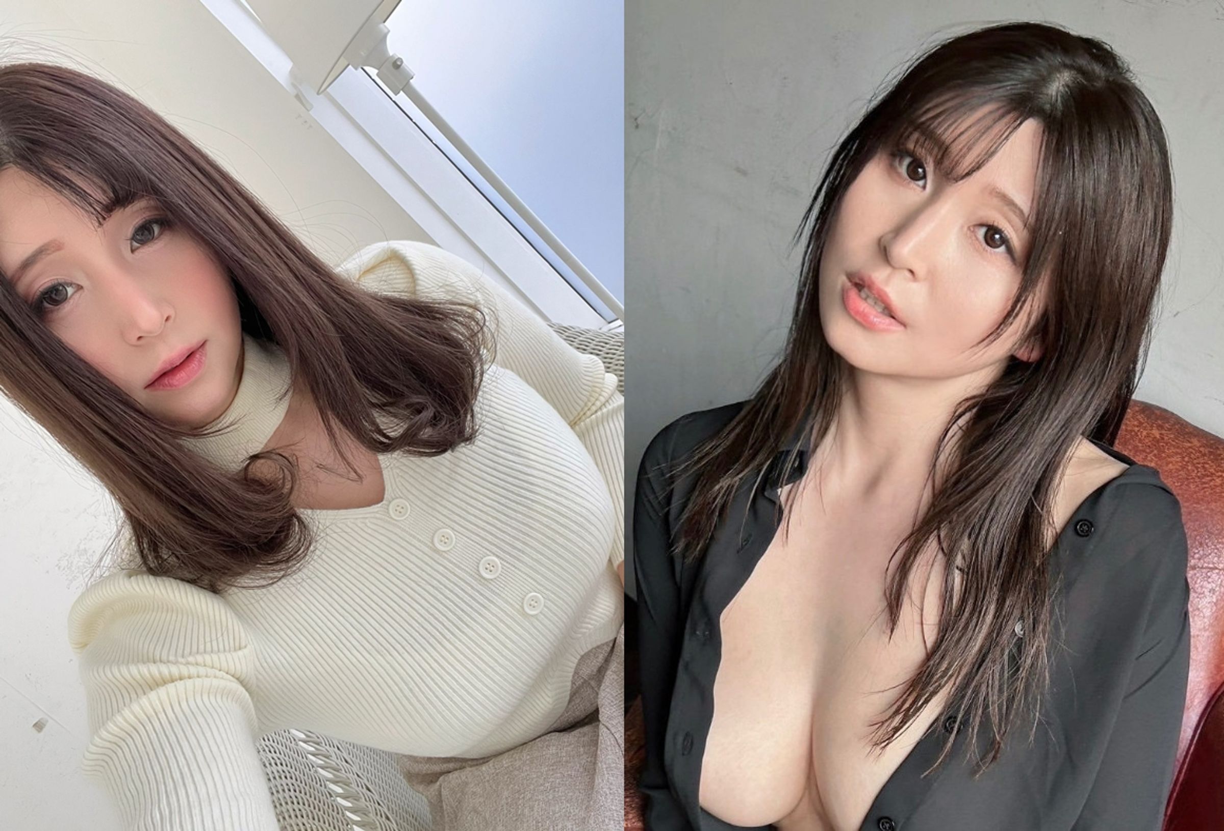 東實果擁有I罩杯傲人上圍,展現熟女魅力。(翻攝X@sagasitemeru)