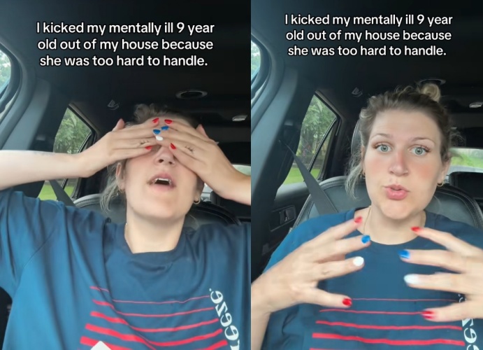 梅格爾斯分享9歲女兒的攻擊行為影片引發爭議。（翻攝自TikTok @meggles2446）