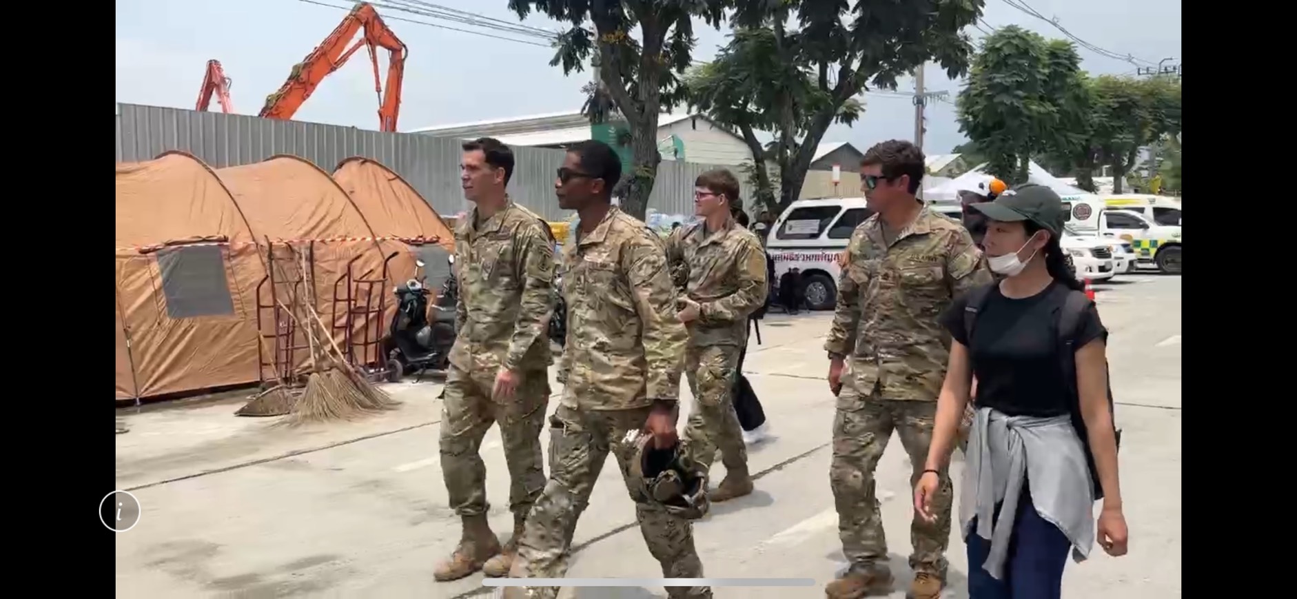 駐泰美軍主動加入救災行列。