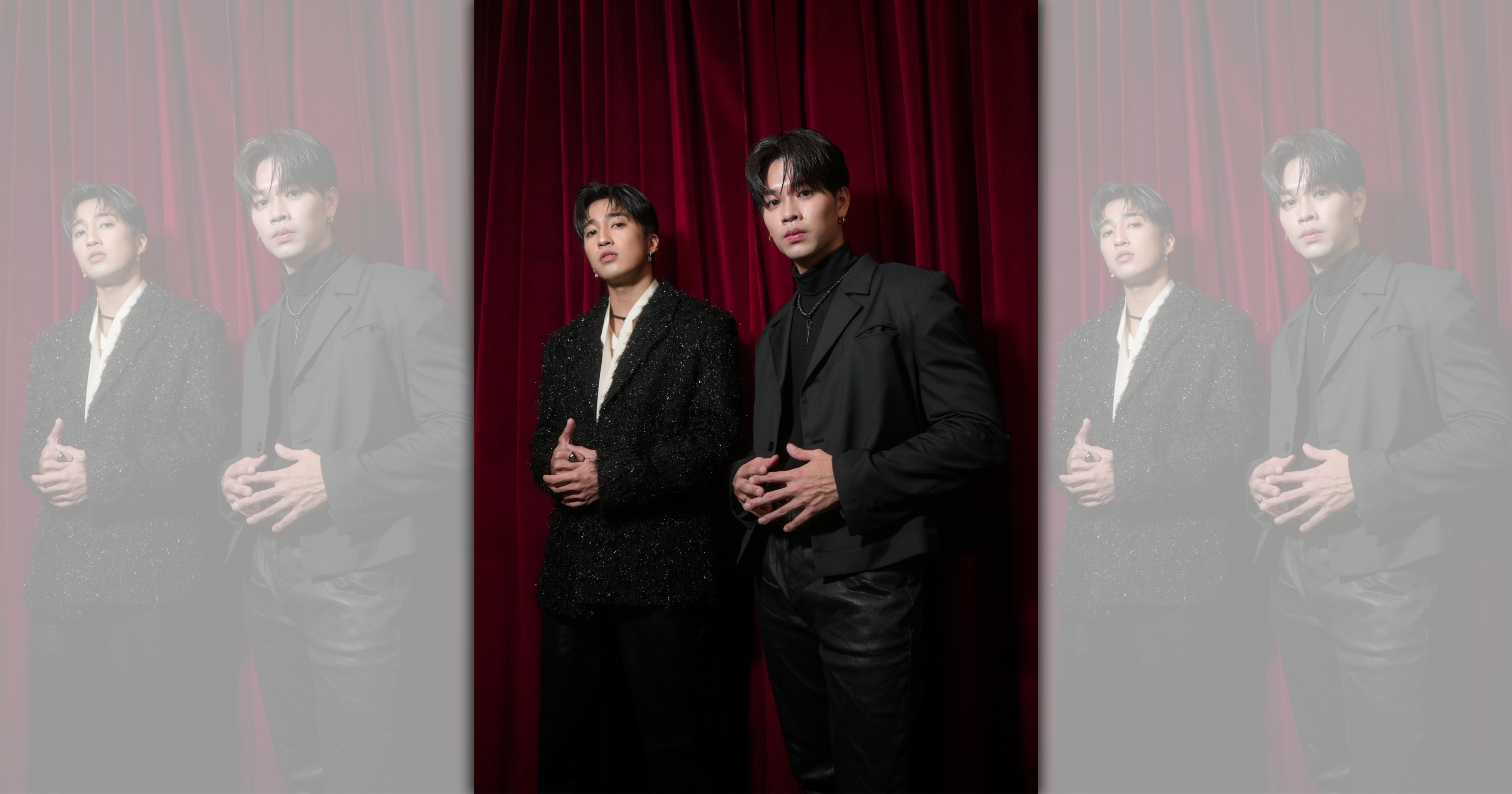 婁峻碩（左）與高爾宣攜手登上Yes933潮流音樂盛典領獎。（想不到音樂、龍大謝音樂提供）