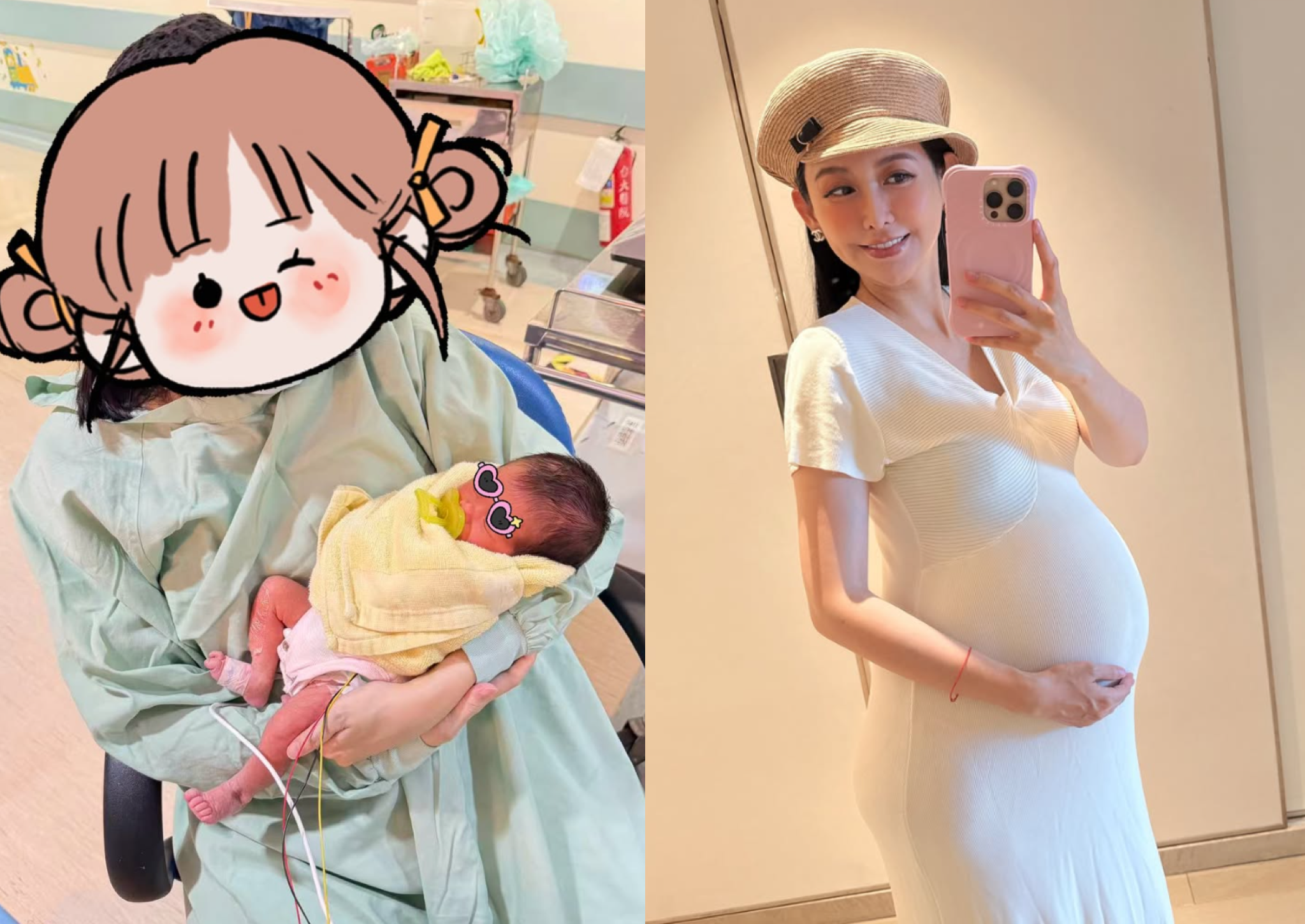 愷樂今日發文報平安,宣布雙胞胎寶寶平安誕生。(翻攝自愷樂Instagram)