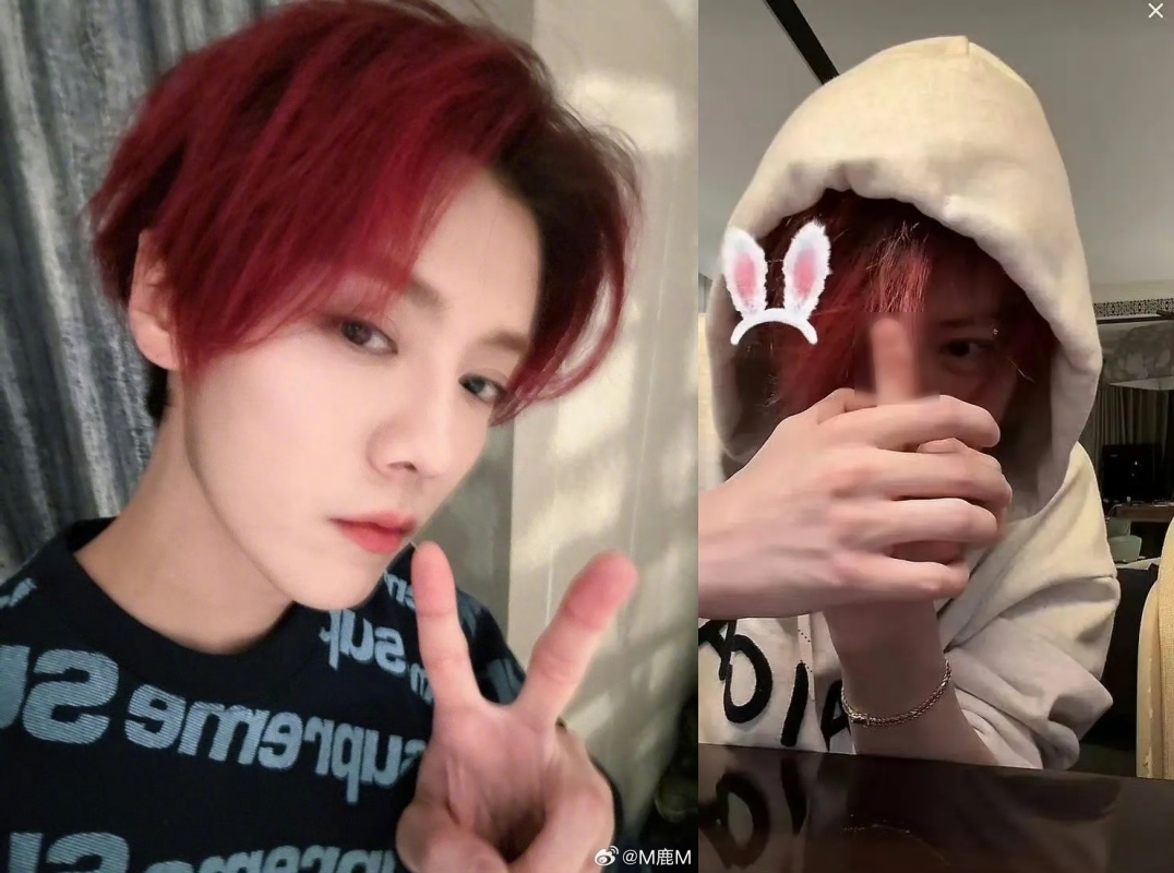 鹿晗因為在直播比中指出大事了。（翻攝鹿晗微博、右為網路照片）