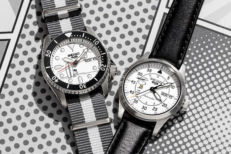 兩只2023年Seiko 5 Sports 55th Anniversary PEANUTS Limited Edition限量錶款。