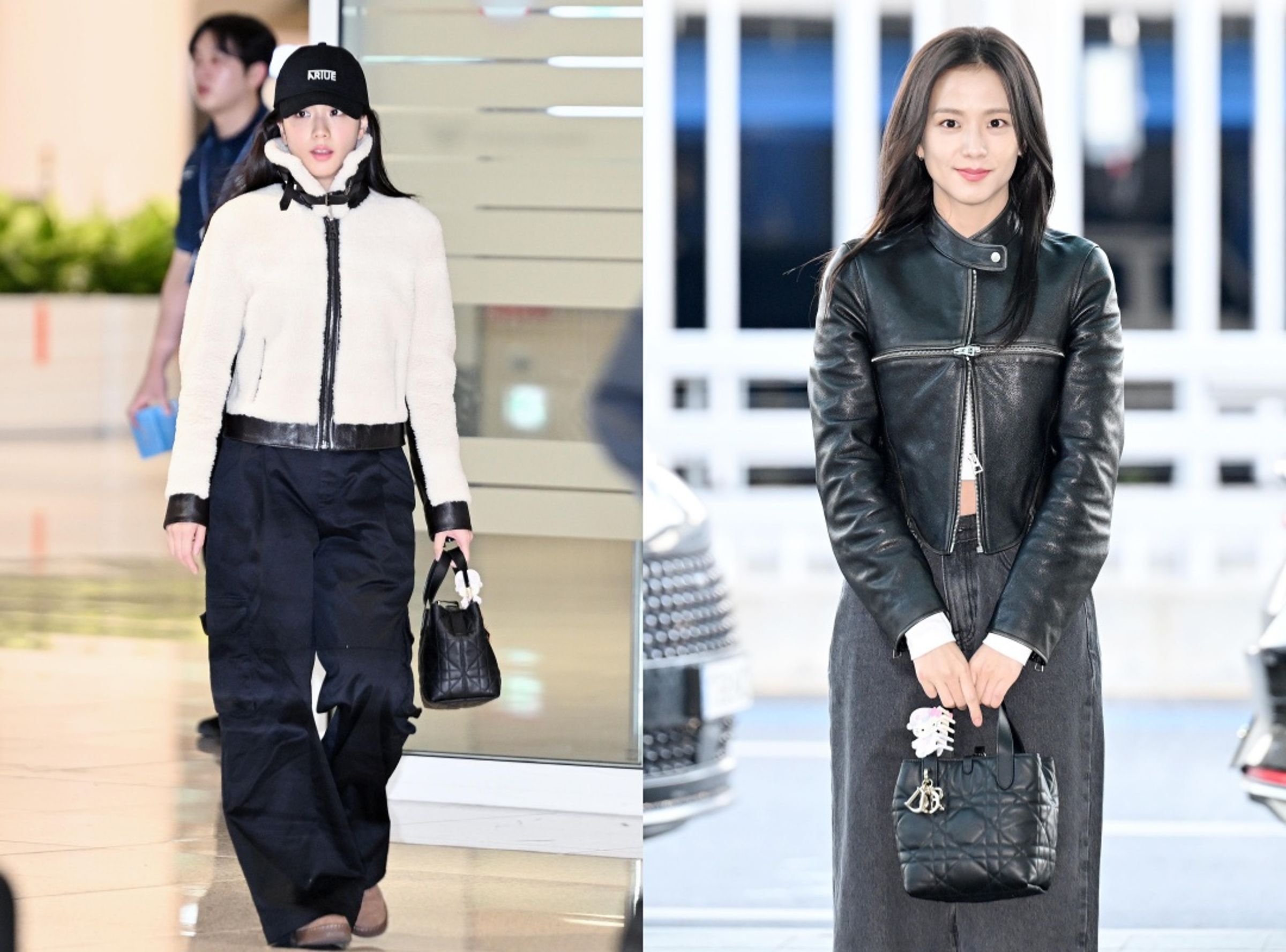 身為DIOR品牌大使的Jisoo,接連兩次都以黑色DIOR Toujours現身。(迪奧提供)
