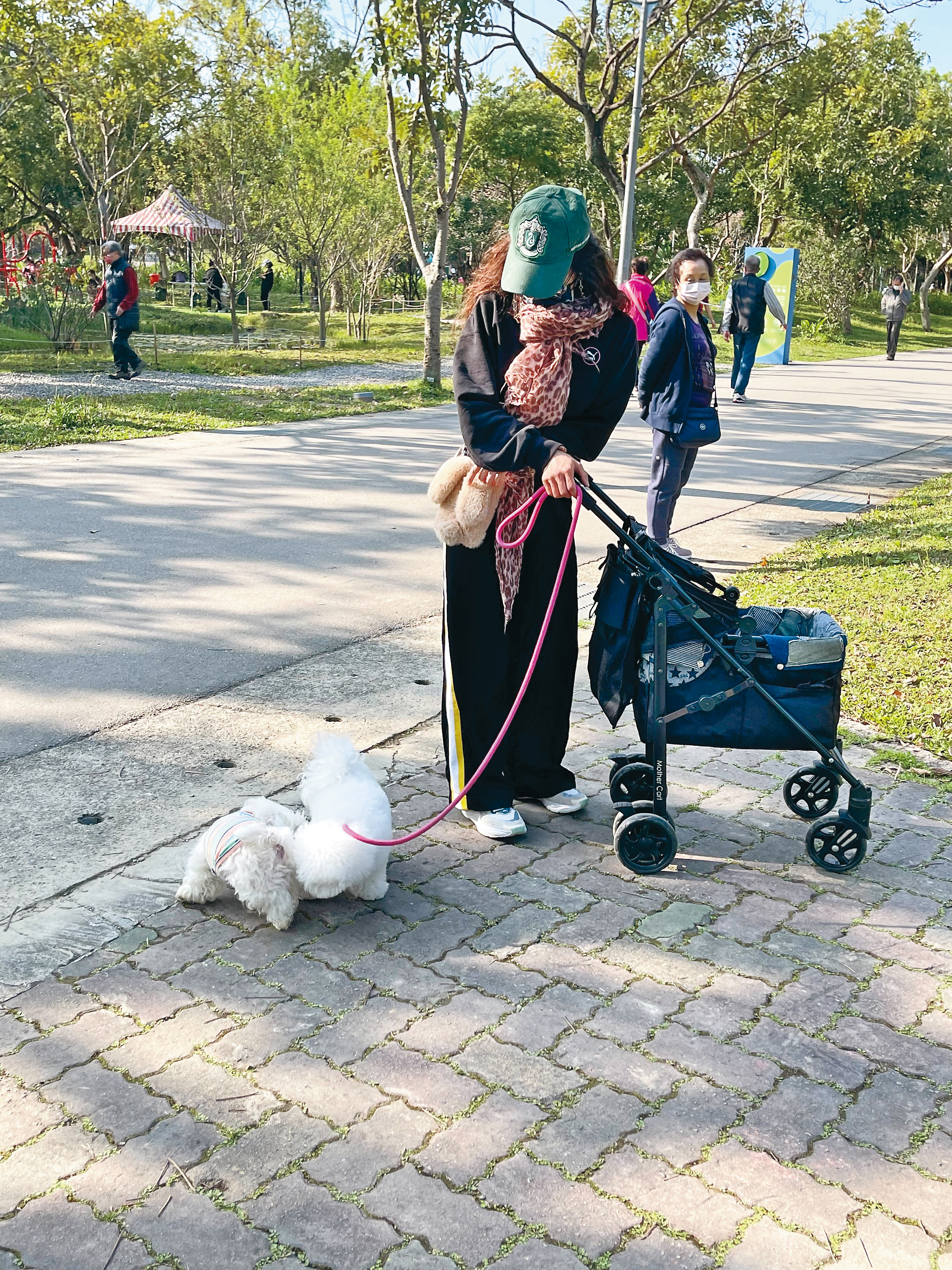 因住家距離台北大安森林公園不遠,蔡依林經常帶著愛犬出去散步。