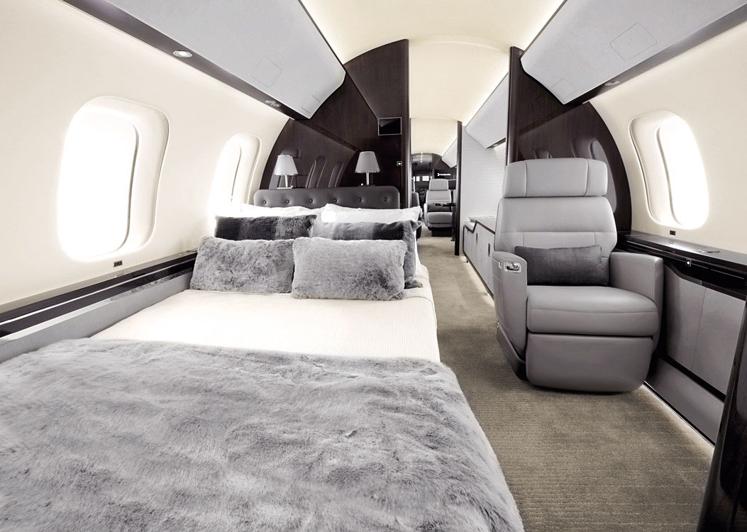 龐巴迪環球7500被譽為「私人飛機界的勞斯萊斯」，可以從台北直飛紐約或倫敦，中途不用停靠加油。（翻攝龐巴迪官網）