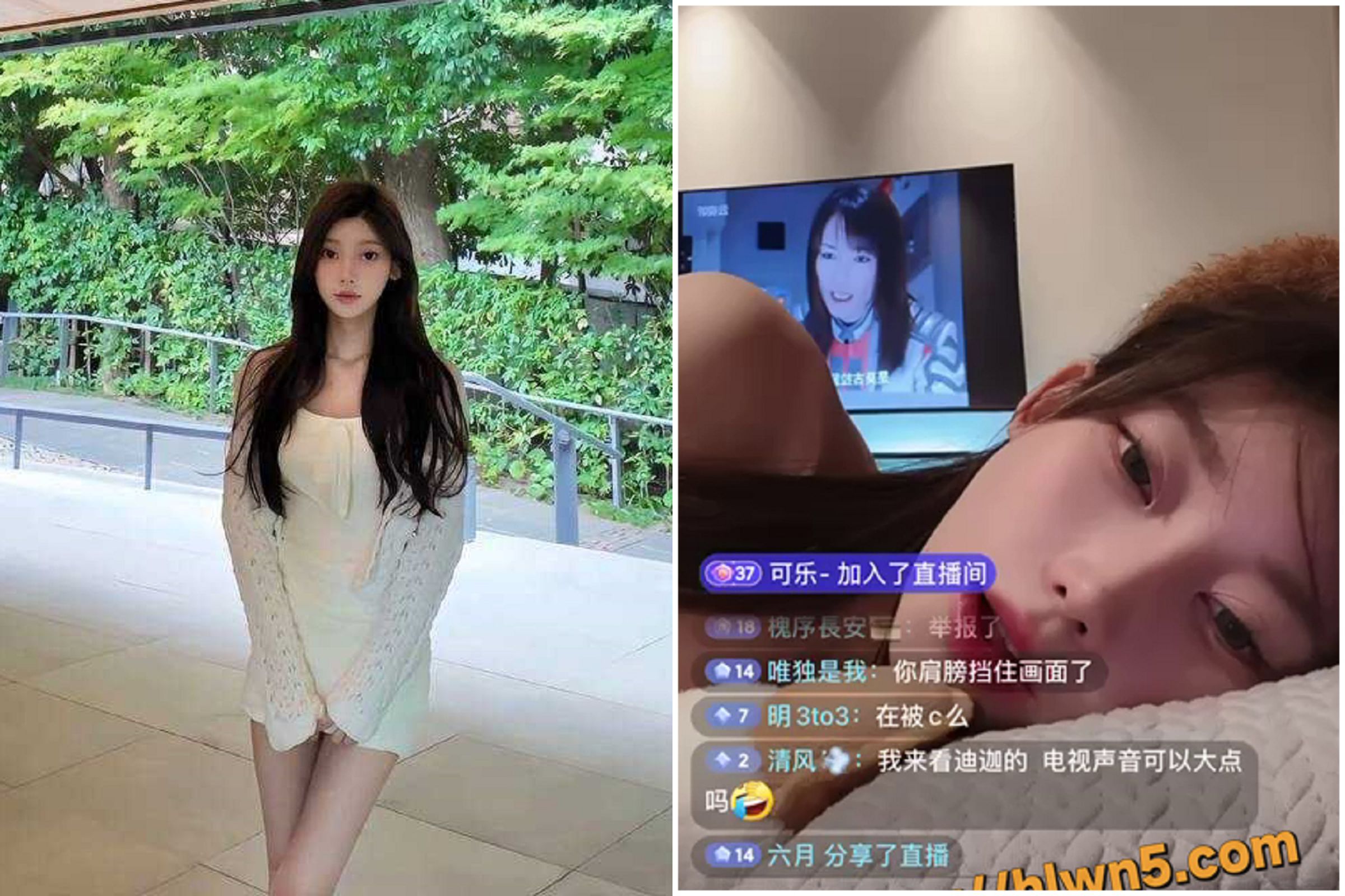 正妹躺著直播，床鋪一直超自然震動！網友狂猜「案情色色不單純」。（翻自抖音）