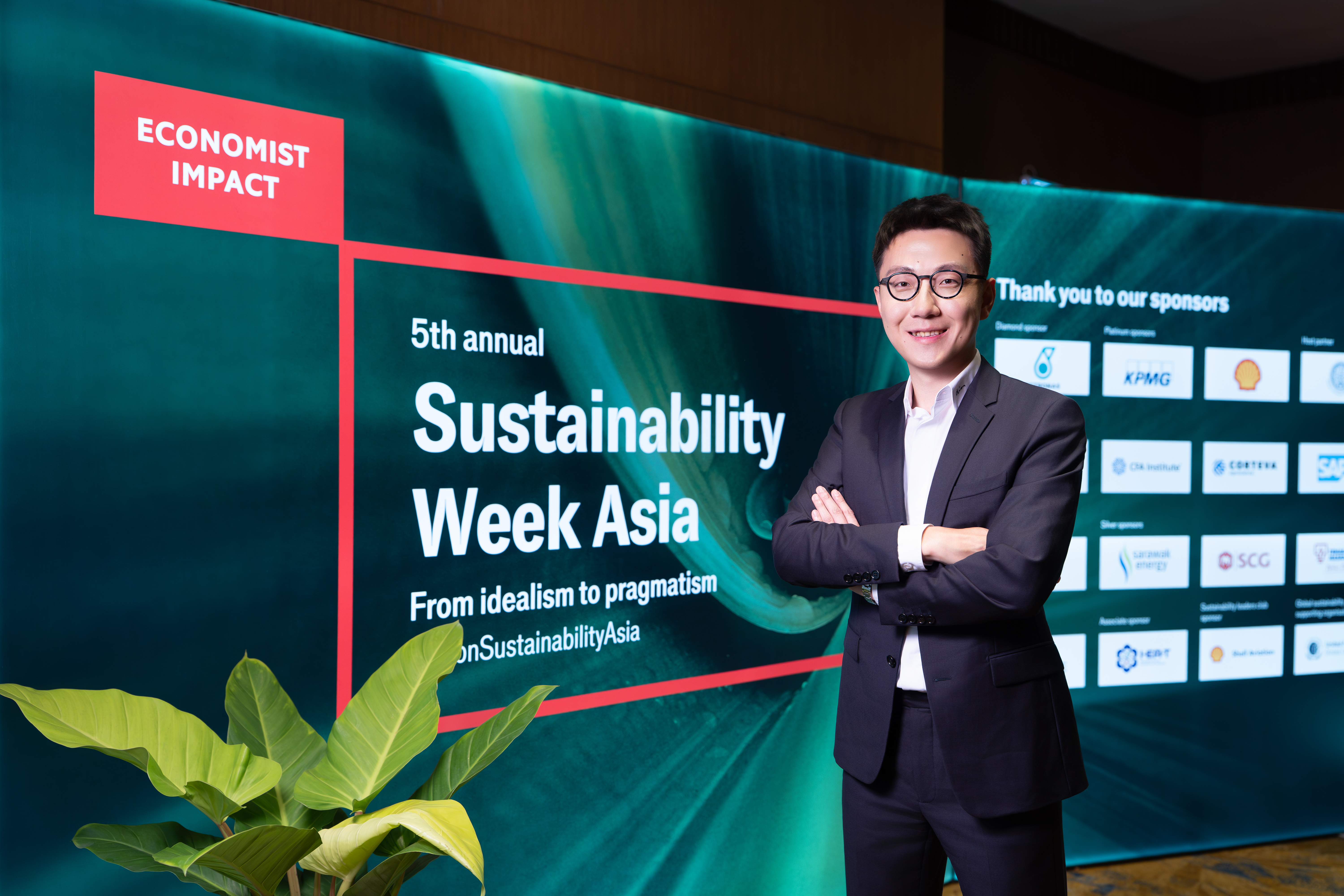 來自台灣的電池交換與電動機車品牌於3月26日受邀出席《經濟學人》於曼谷舉辦的第五屆「亞洲永續週(Sustainability Week Asia)」論壇。(翻攝自外電)