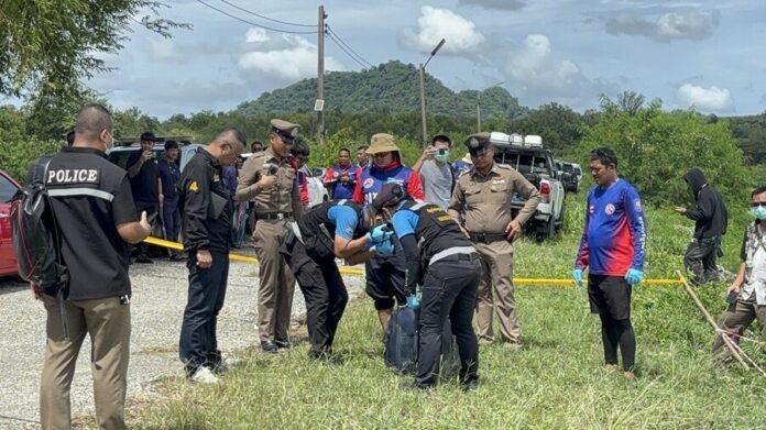 泰國春武里一處水庫昨傳出駭人命案。（翻攝自khaosod）