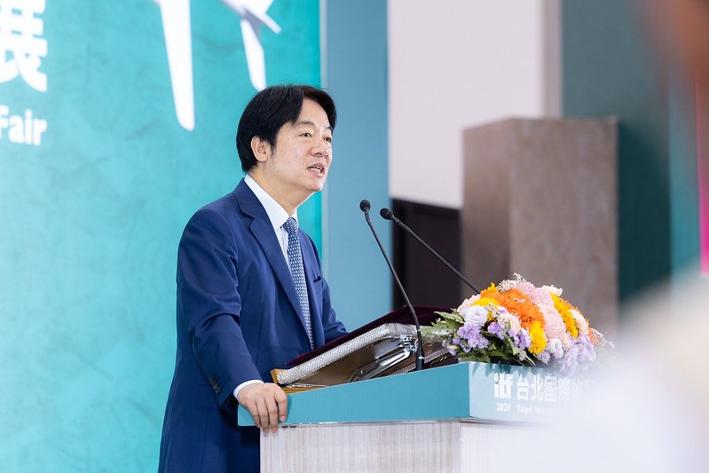 賴清德出席「2024 ITF台北國際旅展開幕典禮」並致詞。(總統府提供)