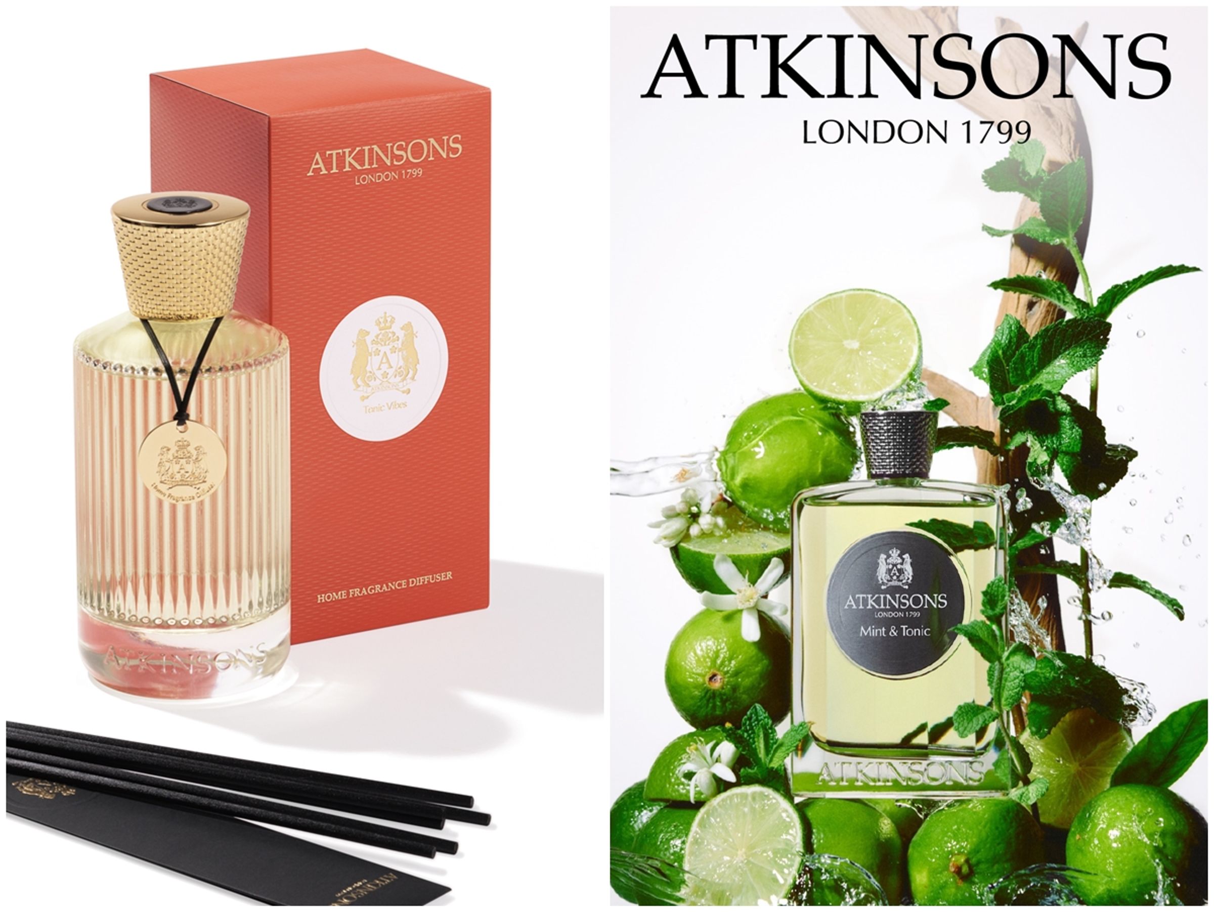 ATKINSONS將人氣款的「MOJITO淡香精(薄荷與萊姆)」香氣調製成擴香,讓喜愛它氣息的香迷們,也能為自己的空間增添清爽的夏日清香,感受倍綠意包圍的幸福感。MOJITO 擴香(薄荷與萊姆)250ml/定價NT$2,880元;500ml/定價NT$4,180元。
