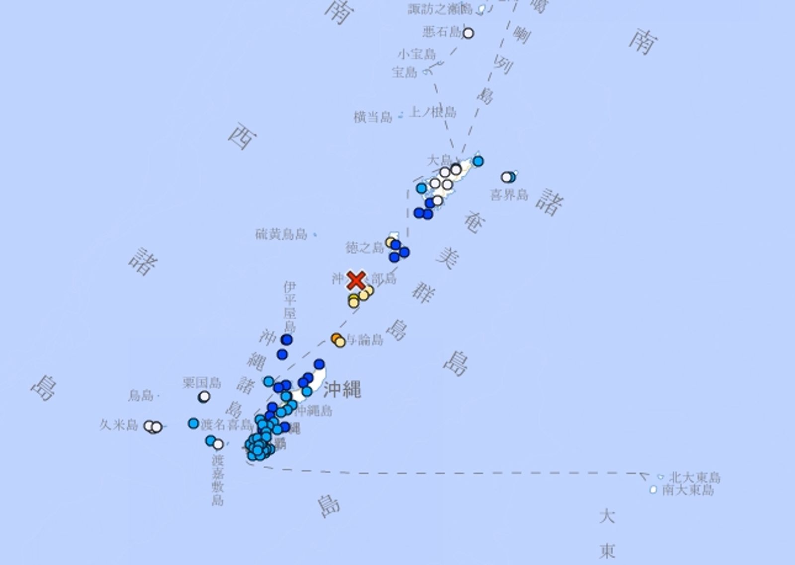 沖繩近海規模5.9地震!鹿兒島最大震度5強 當地睽違10個月再現強震