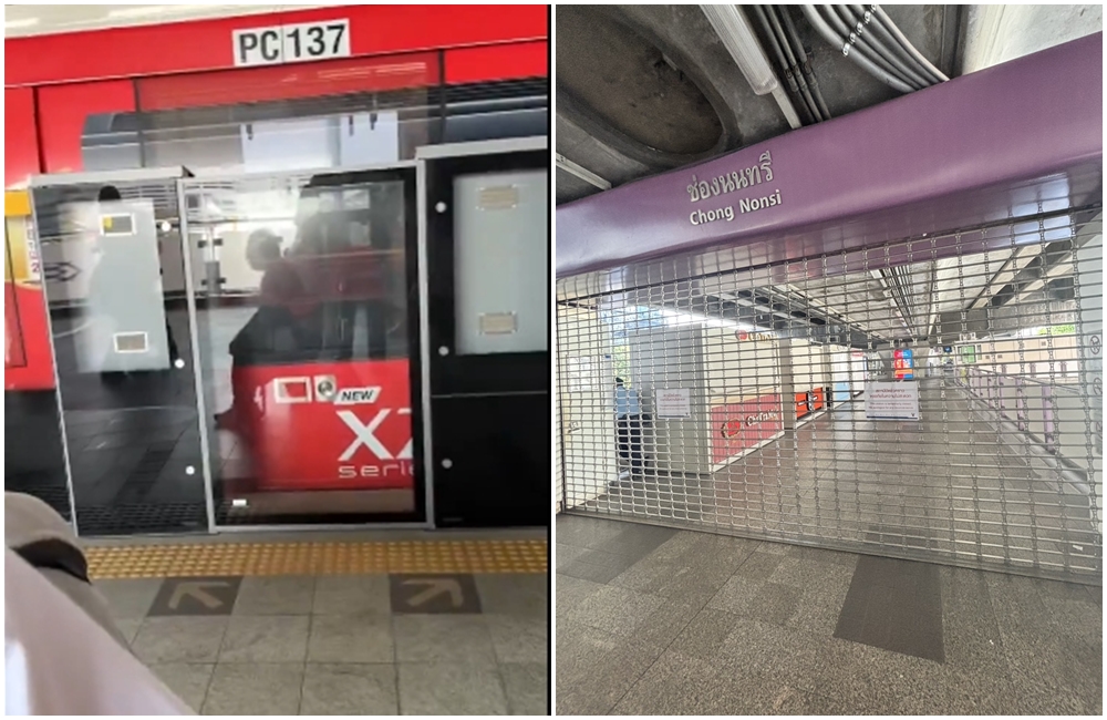 緬甸今天發生強震，曼谷地鐵也相當有感。（左圖翻攝X@ChromeCrumpet、右圖讀者提供 ）