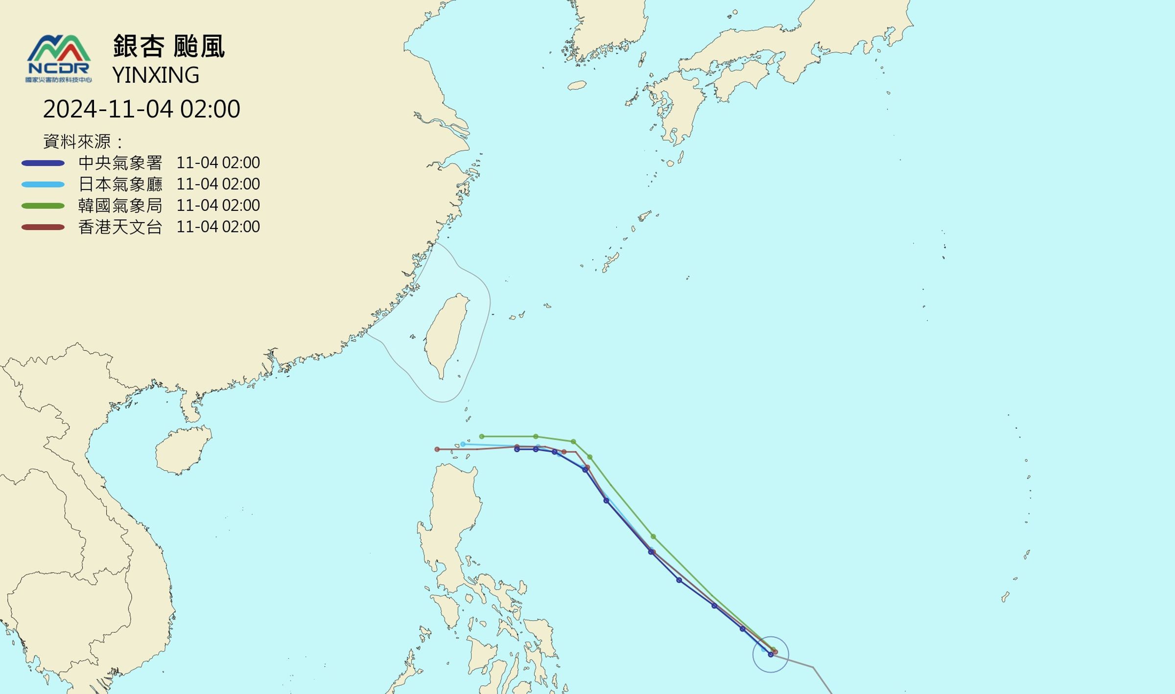 最新各國電腦模式模擬路徑。（翻攝自typhoon2000）