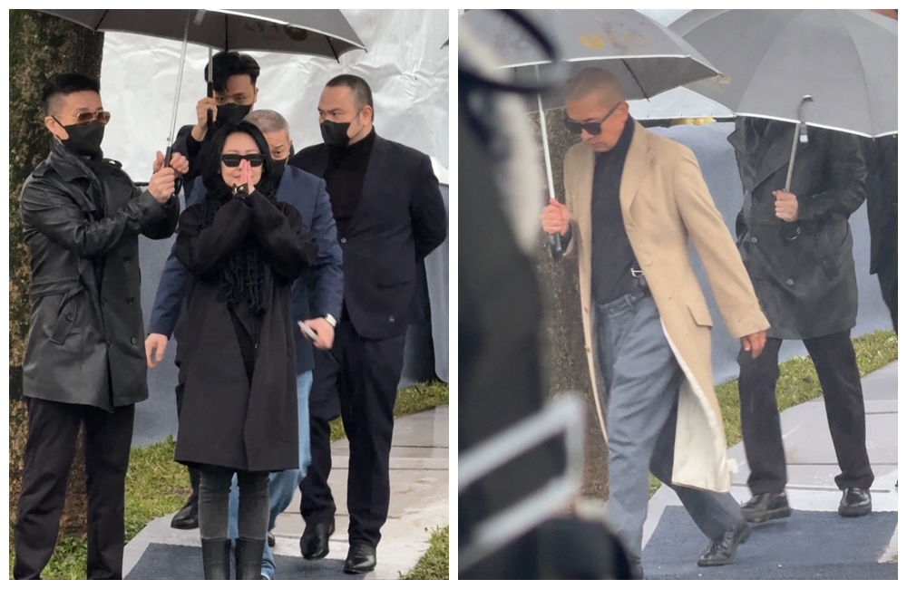 小S在風雨中現身紀念追思會,具俊曄身形明顯消瘦。(讀者提供)