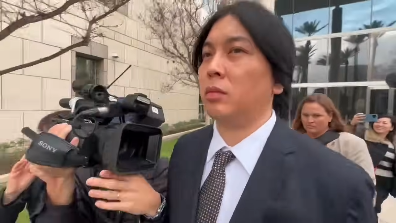 水原一平再度延後入監，美國法院未公開原因，引發外界關注。（翻攝自YouTube FOX 11 Los Angeles）