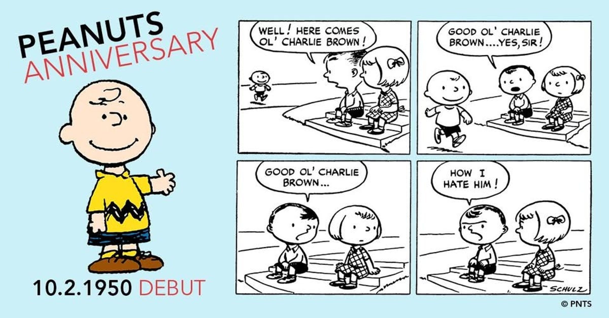 《花生漫畫》首次連載於1950 年 10 月 2 日。
