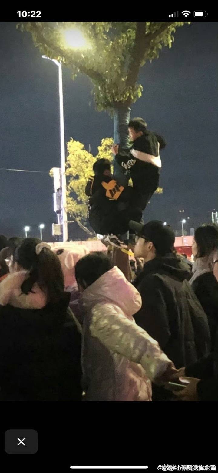粉絲出奇招看演出。（翻攝自微博）