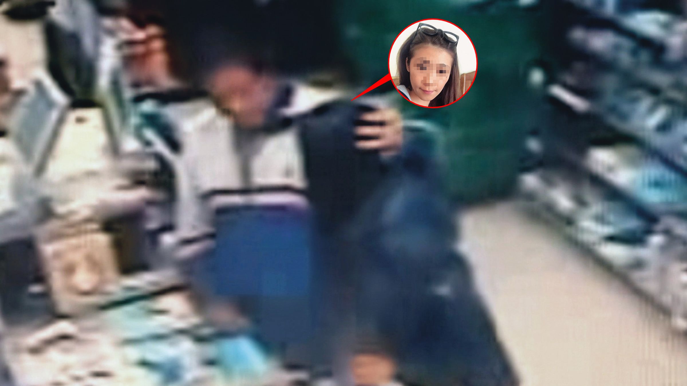 彭女（右）與李男（左）到超商購物，2人互動親密。（東森新聞提供）；彭女（小圖）曾任律師助理，離職後到酒店應徵。（翻攝畫面）