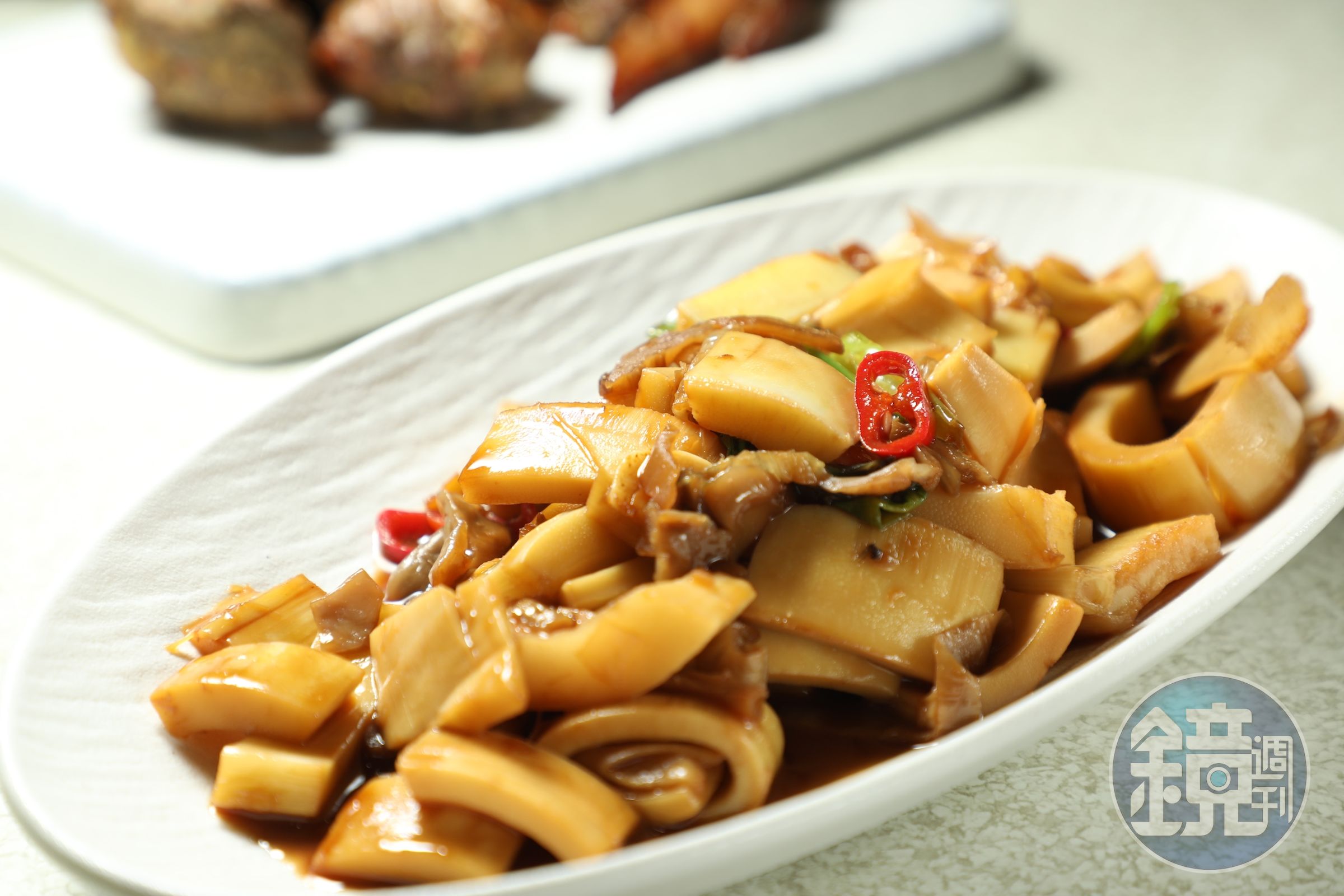 招牌「炒竹筍」吃得到山中食材的鮮甜與爽脆。(250元/份)