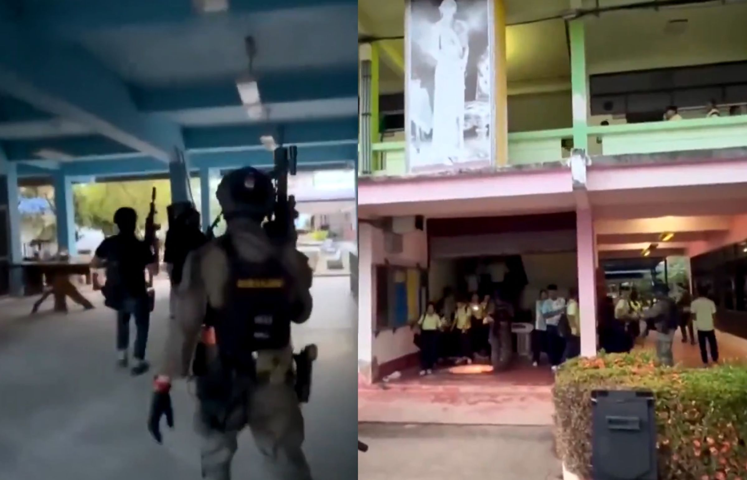 泰國一所校園傳出槍擊案,校長捨命保護學生,傷重不治身亡。(翻攝自X@InfoR00M)