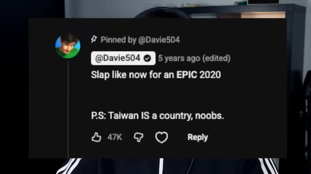 義大利籍YouTuber「Davie504」被要求刪除與業配內容無關的過往留言，他不惜丟掉上百萬的酬勞也不願配合沉默。（翻攝自YouTube Davie504）