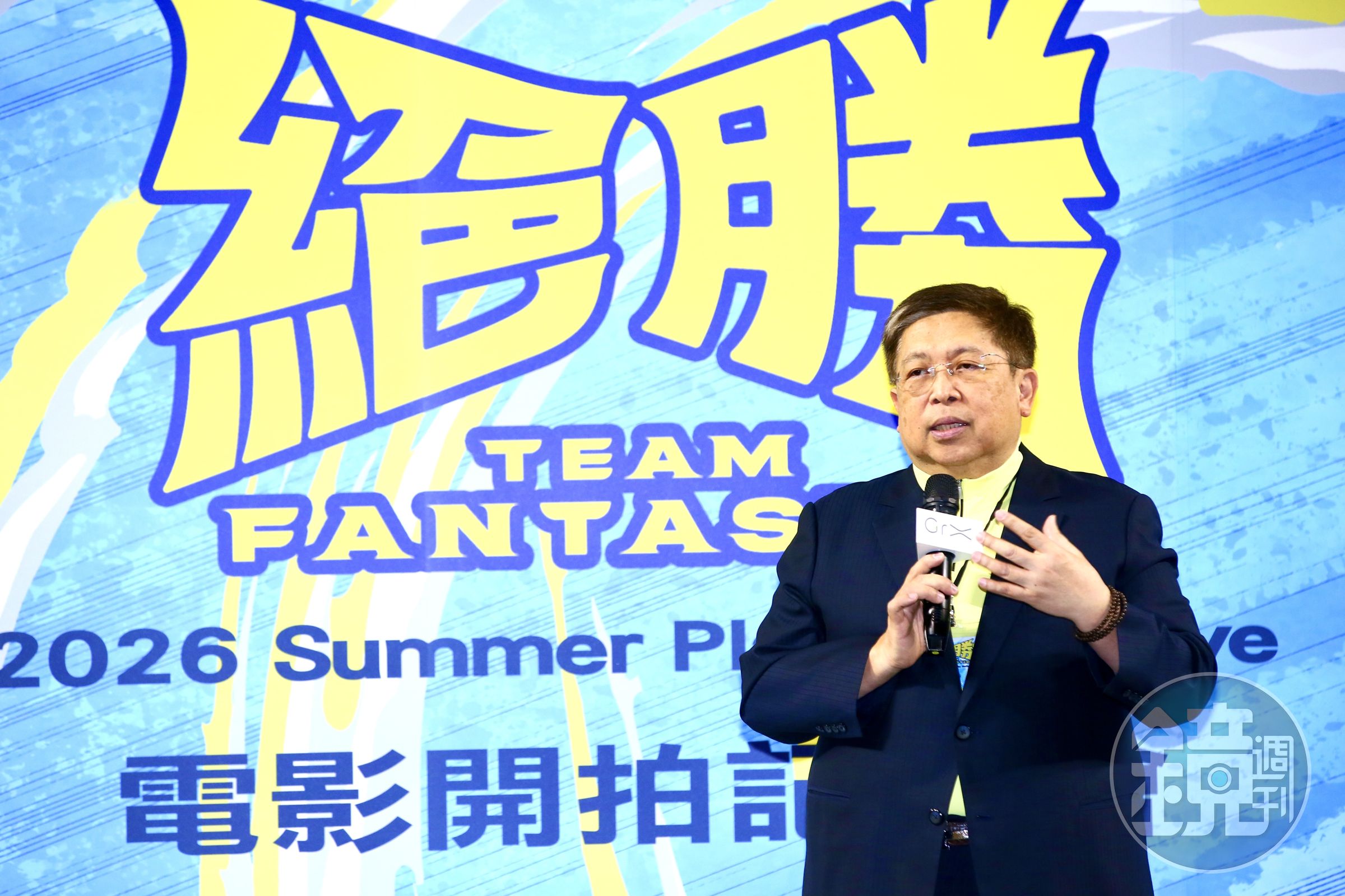 威剛董事長陳立白出席棒球電影《絕勝》開拍記者會。