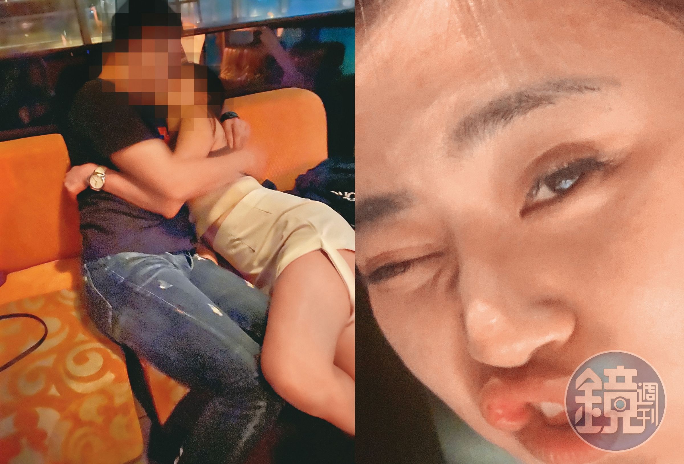 李郁涵和媒體高層在夜店擁吻照曝光,不只如此,李郁涵喝醉的照片被友人流出。(讀者提供)