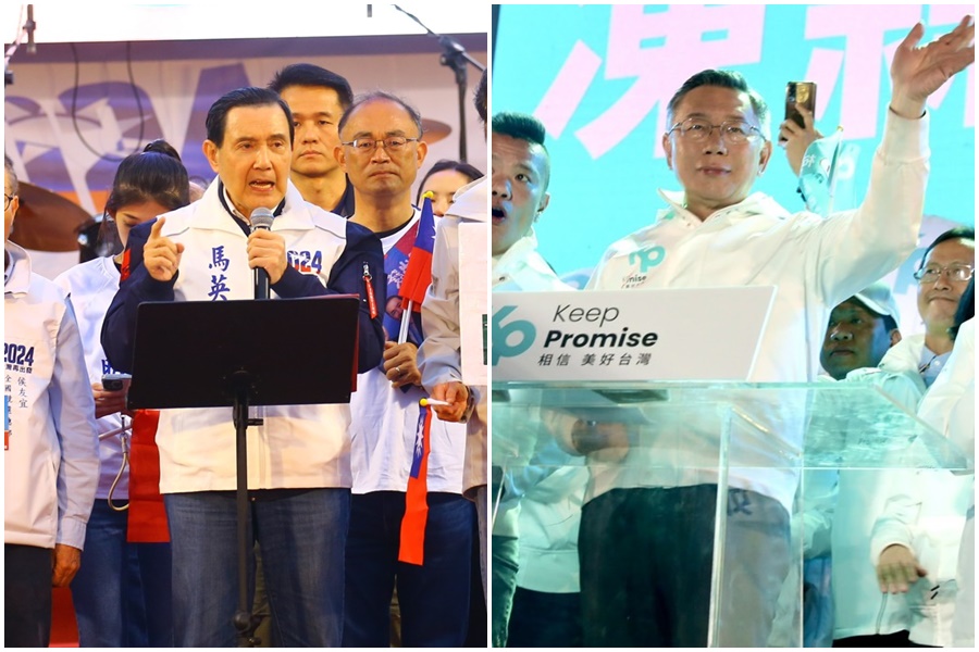 對於馬英九（左）「必須相信中共總書記習近平」的兩岸關係論述，柯文哲（右）表示相信自己比較安全。（本刊資料照）