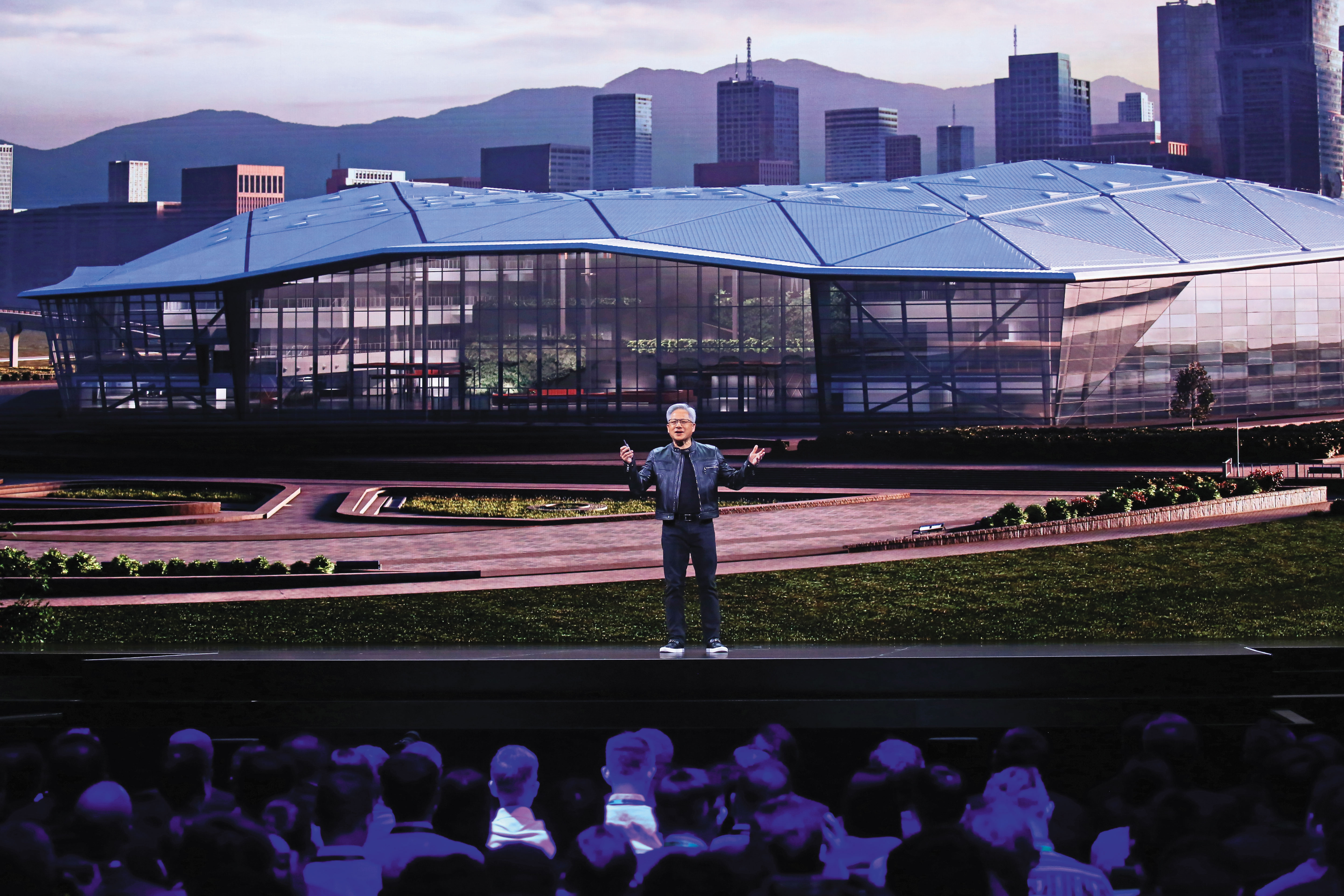 黃仁勳宣布海外總部落腳北士科，激勵在地房價。（鏡報新聞網董孟航）