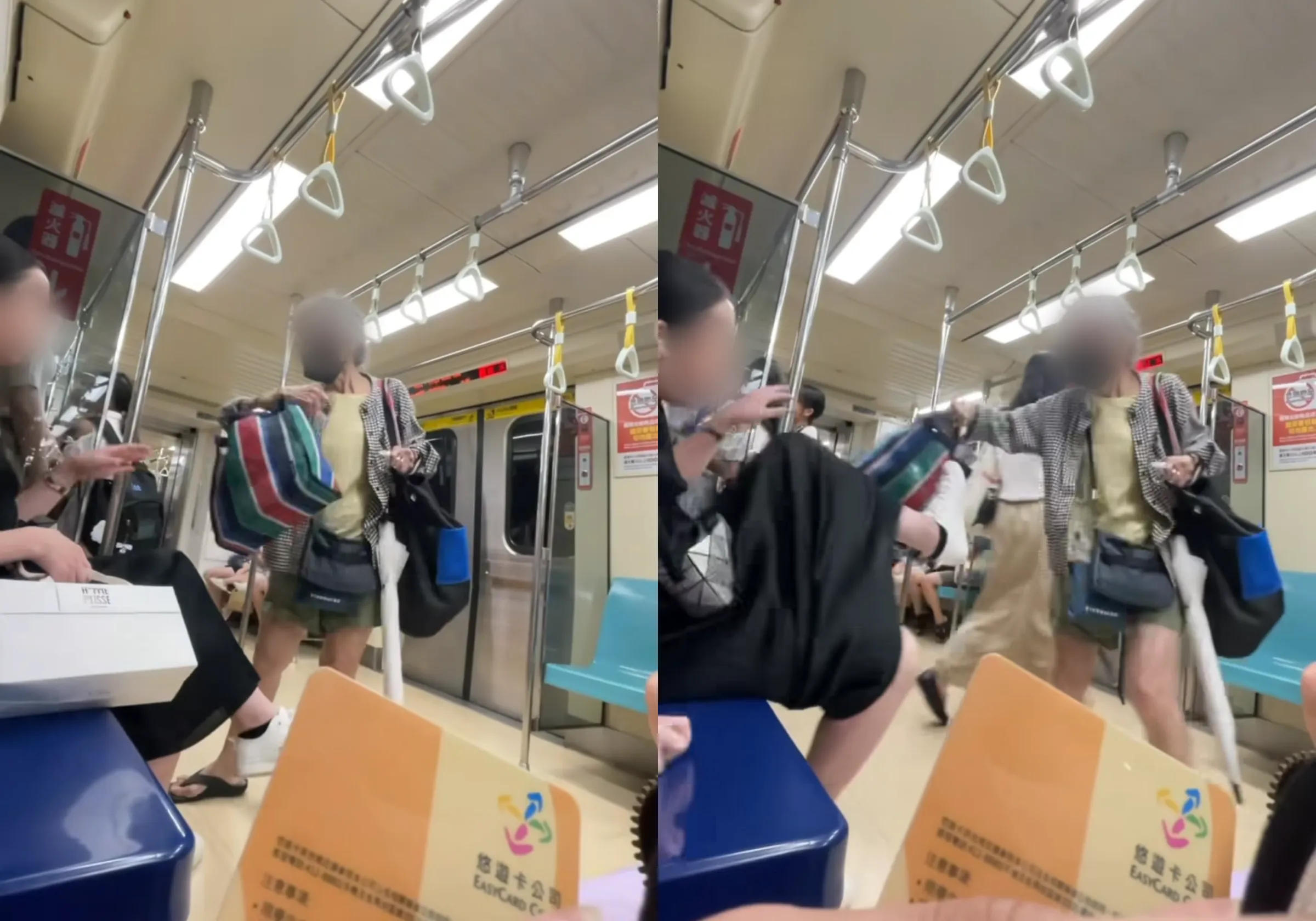 曾姓婦人近期因攻擊博愛座的乘客被掀出過去黑歷史,今日又因曾攻擊坐博愛座的女童遭檢方起訴。(翻攝threads@queen7_910)