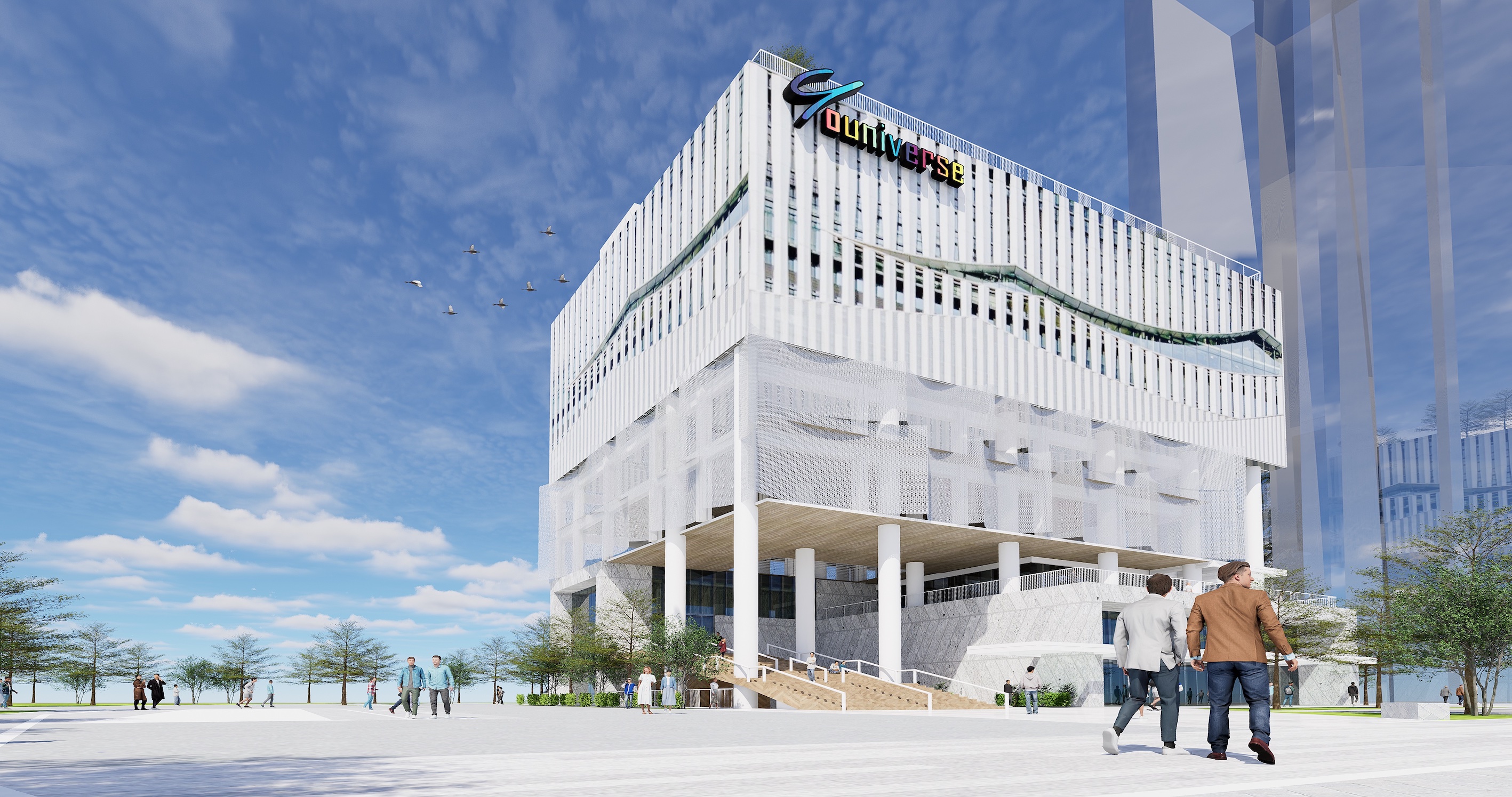 新北市政府將打造一座You-niverse全方位服務青年場館（圖為3D模擬圖）。（新北市青年局提供）