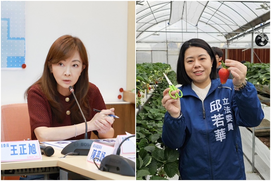 民進黨立委郭昱晴指控，國民黨立委邱若華將她爭取的政績做圖收割。（翻攝自郭昱晴、邱若華臉書）