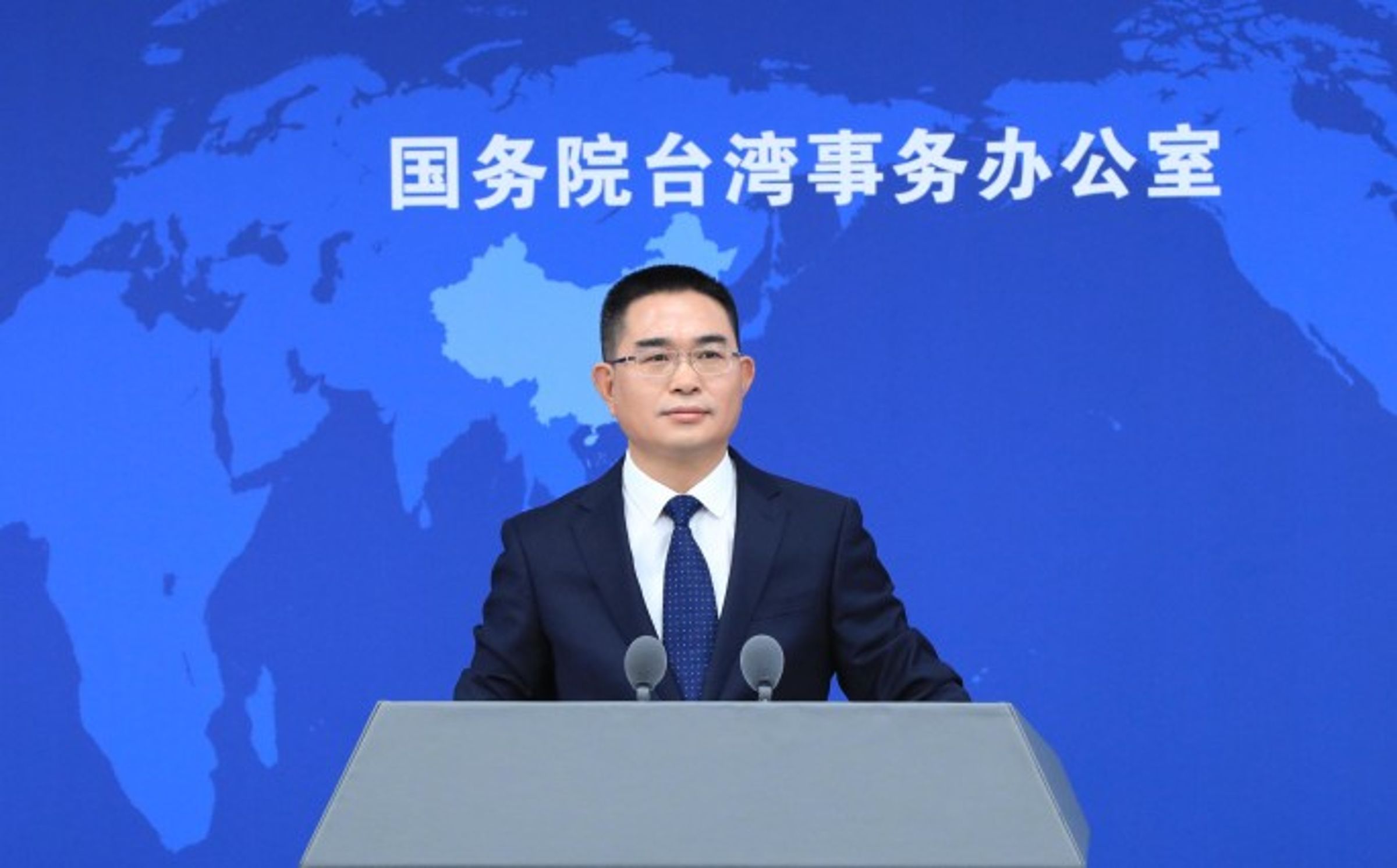對於台灣首波大罷免投票結果，中國國台辦發言人陳斌華表示，結果顯示「民進黨不得人心」。（翻攝自微博＠國台辦發布）