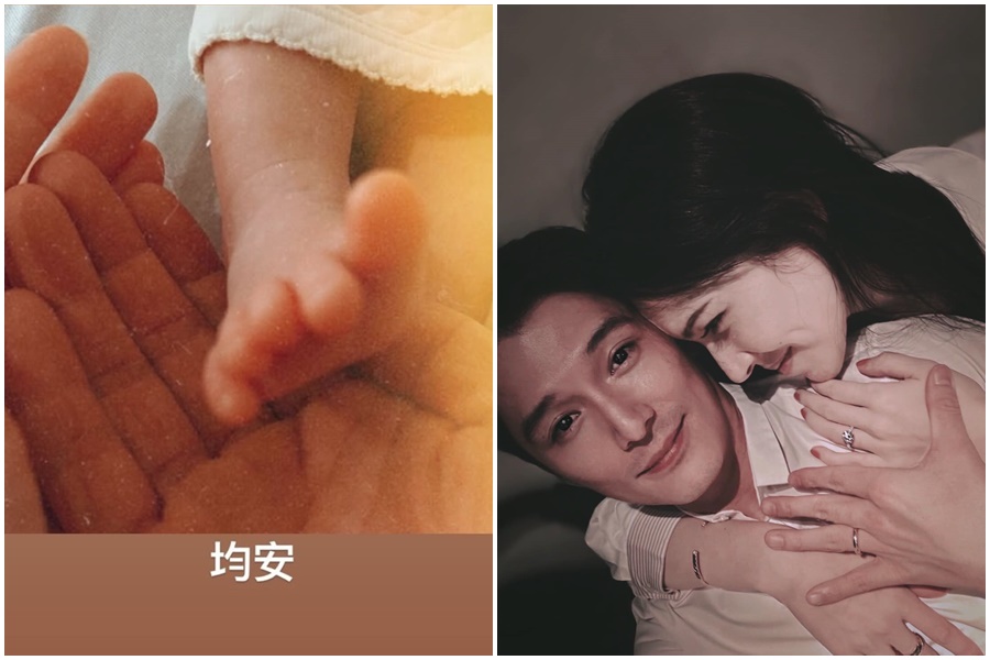 許瑋甯在IG曬出寶寶小腳ㄚ，證實生下與邱澤的孩子。（翻攝自邱澤 ROY CHIU臉書、IG@anno8o7）