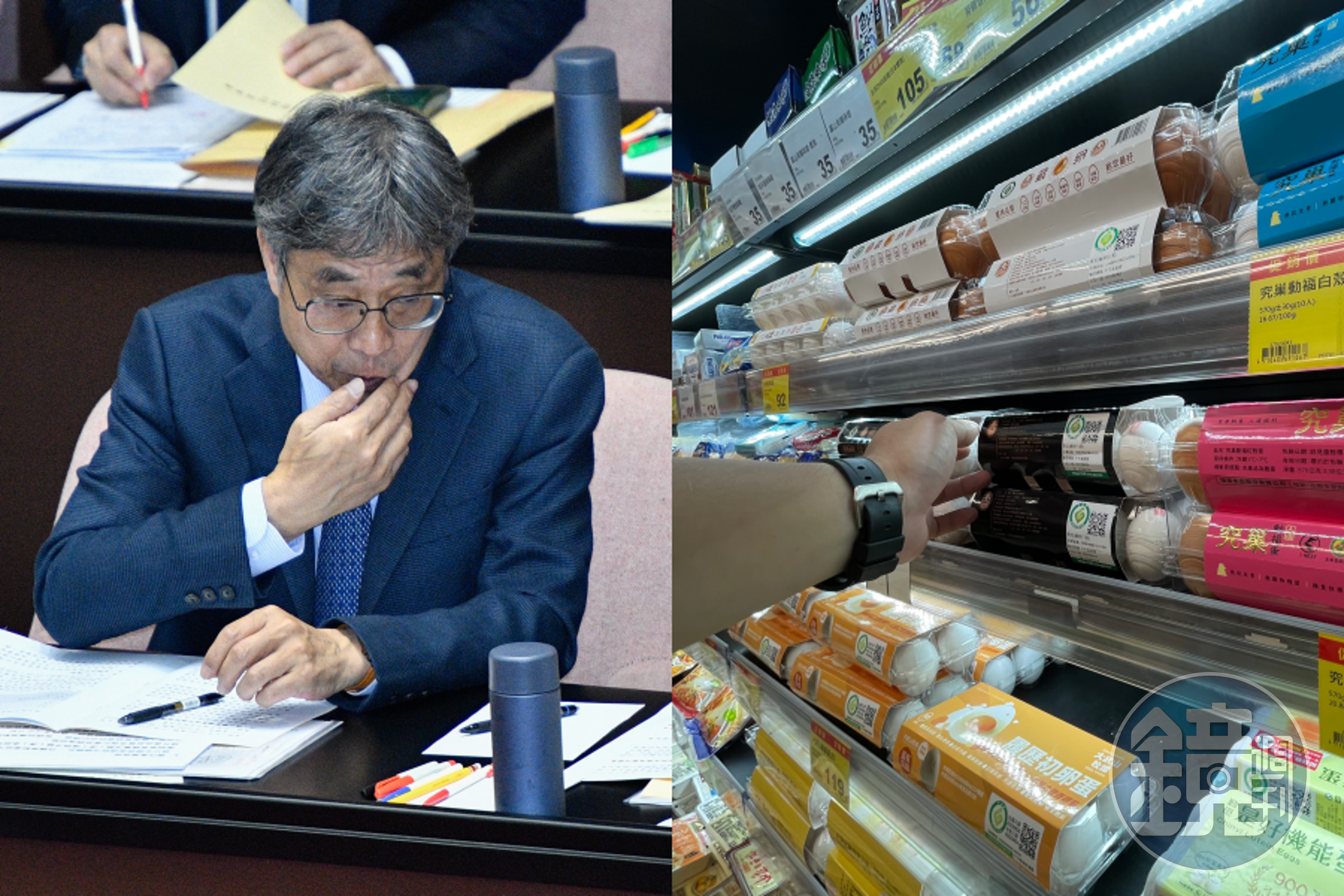 針對進口蛋爭議，監察院今列多項缺失糾正農業部，對此陳駿季稱會「虛心改進」。右圖為雞蛋示意圖。（示意圖，本刊資料照）