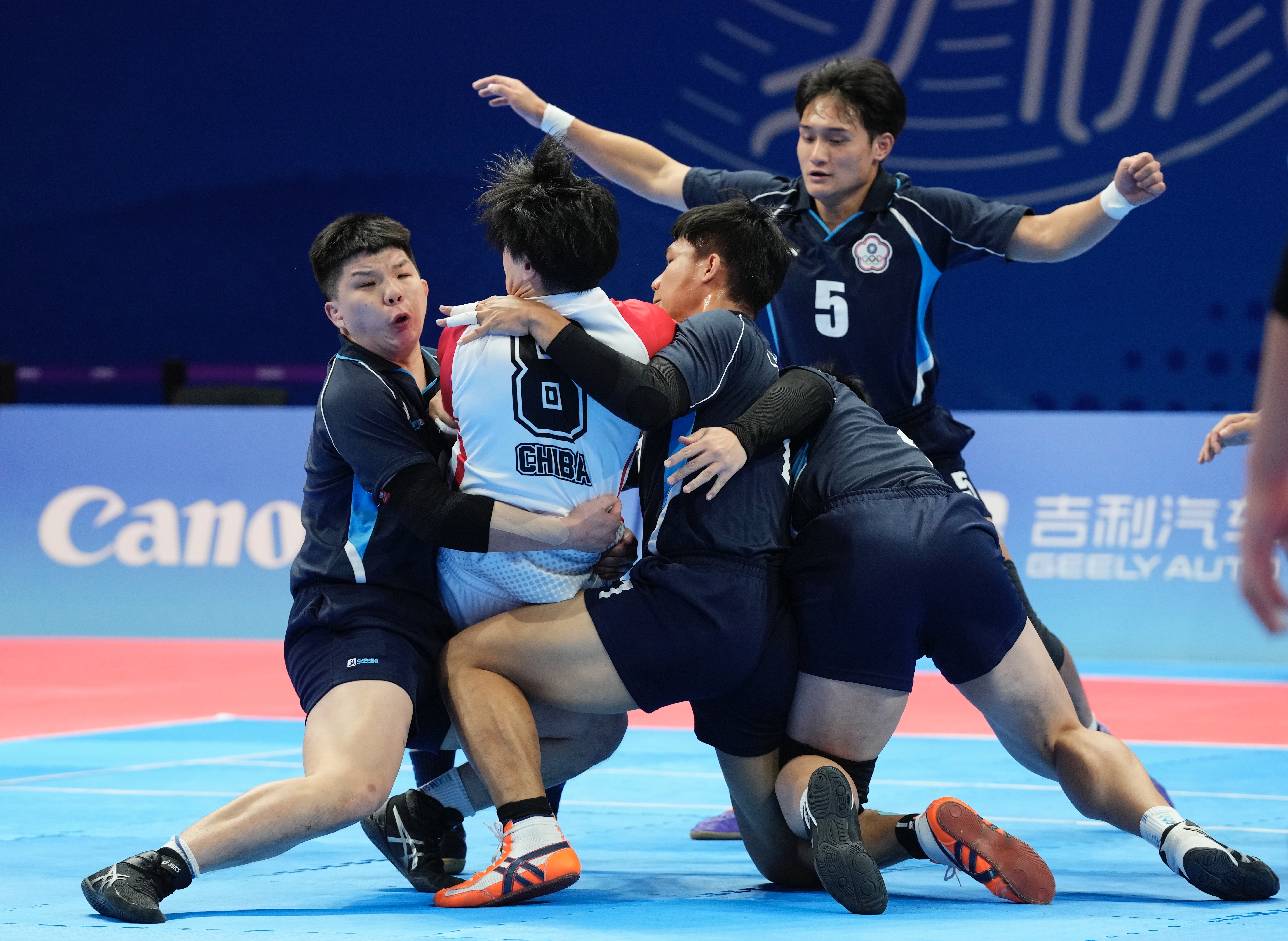 台灣卡巴迪代表隊，首度出征亞運，對戰日本、泰國都表現亮眼。（中華奧林匹克委員會提供）