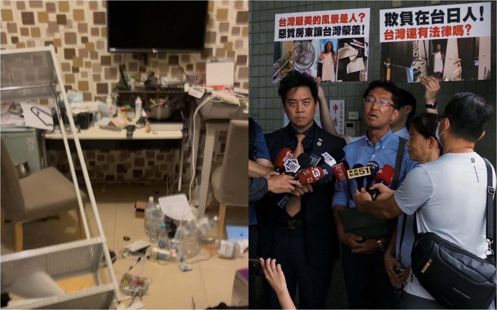 樋口夫婦昨在陳頂新律師陪同下提出告訴，今更進一步秀出房東擅自破門闖入房內畫面。（翻攝自Threads @isao.higuchi）