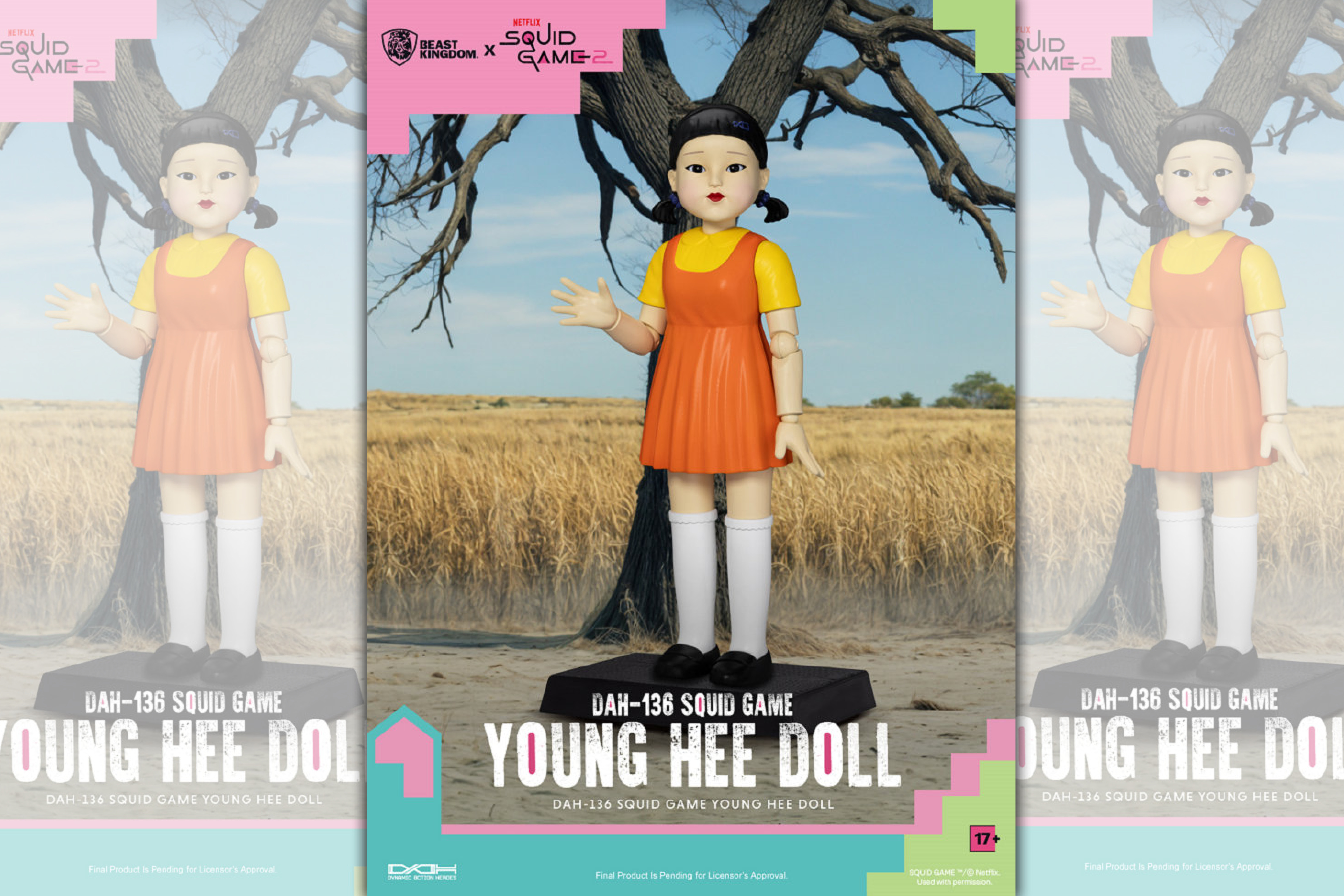 野獸國推出《魷魚遊戲》授權商品，還原影集中的「英熙娃娃」。（翻攝自野獸國官網）