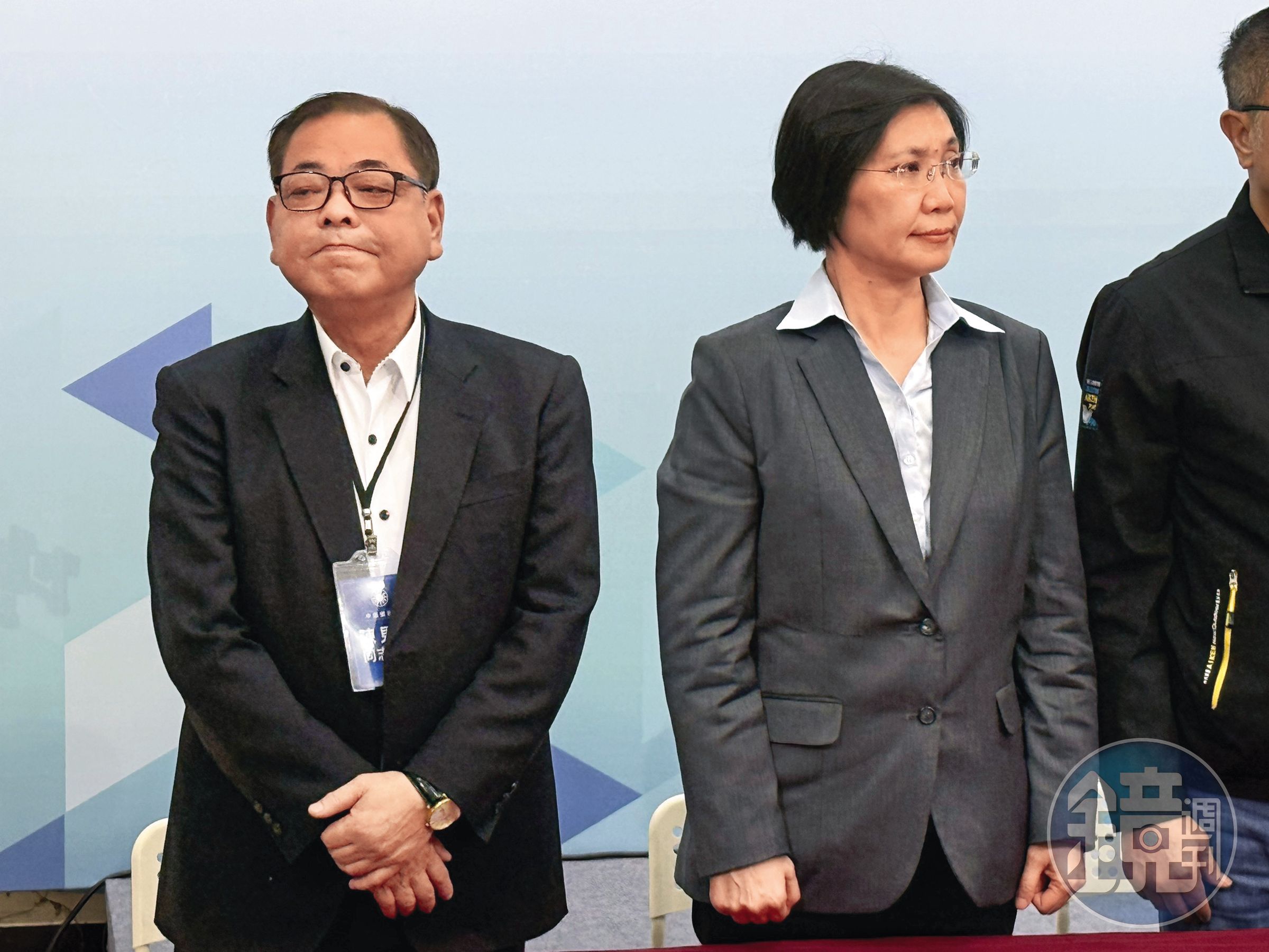 徐欣瑩(右)、陳見賢(左)在新竹縣長初選過程相互提告,選後徐想拜會陳但未果。(讀者提供)