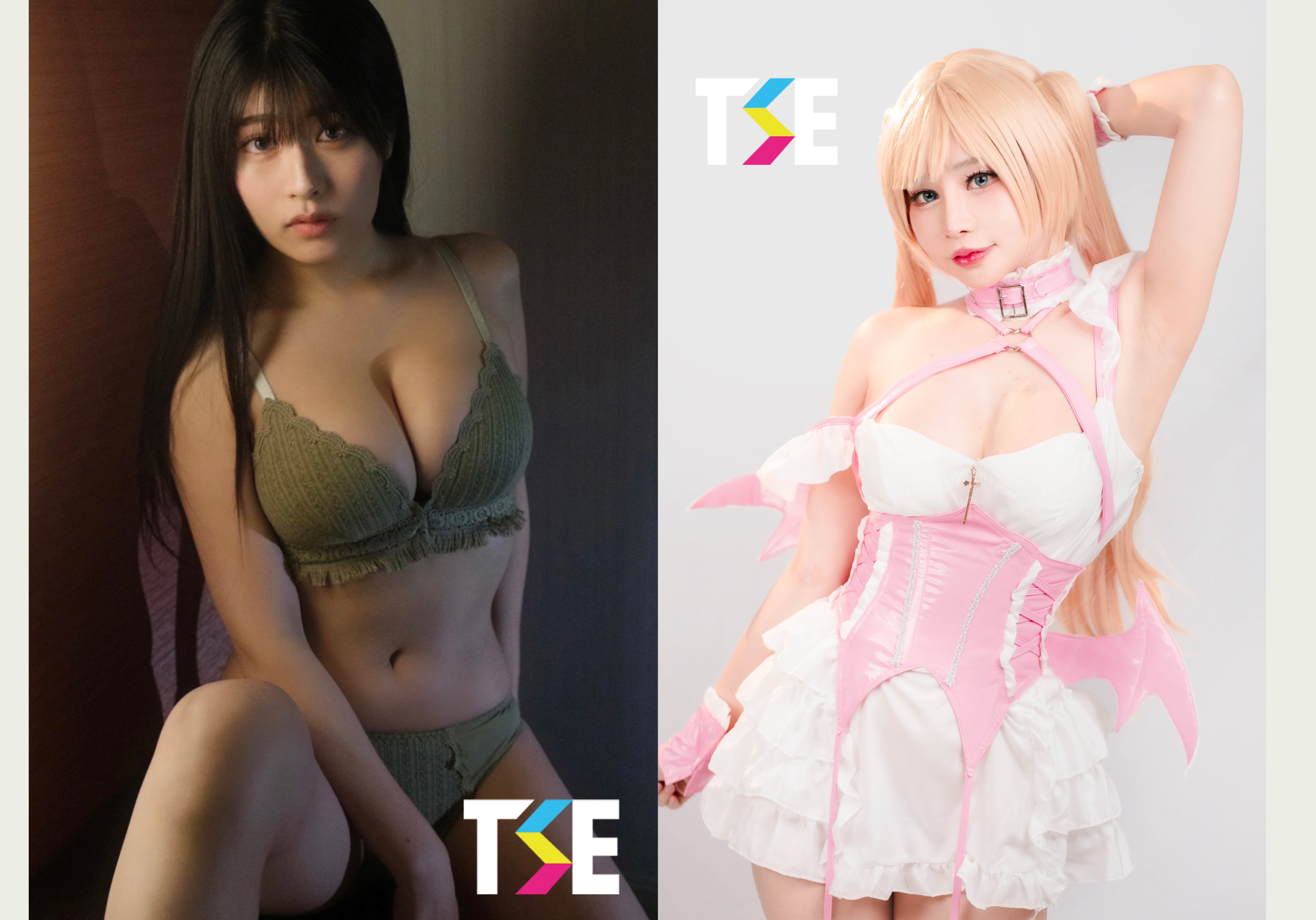 療癒系H罩杯寫真偶像千歲吉野，和泰國頂級性感coser Meenfox也將在TSE台灣寫真博覽會與粉絲近距離互動。（JKF提供）
