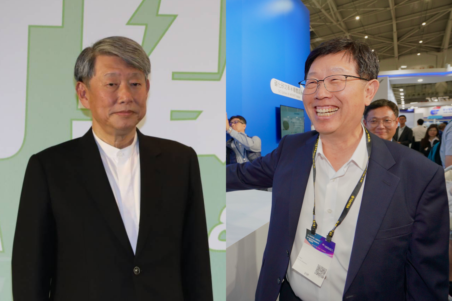 針對新上任的經濟部長郭智輝（左），鴻海董事長劉揚偉（右）從兩方向提建言。