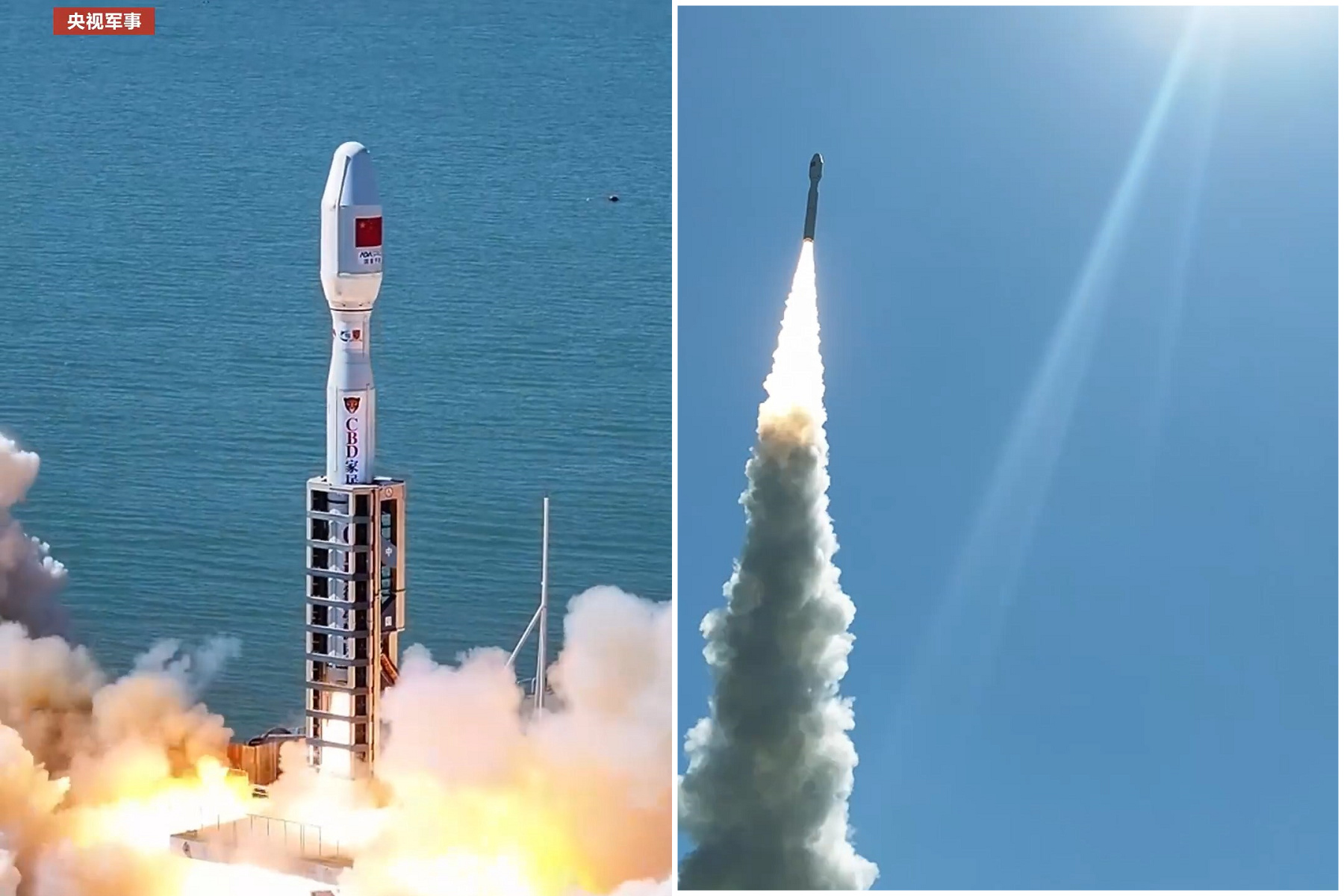 中共射了！火箭從黃海而來，飛經台灣防空識別區東部。（翻自微博）