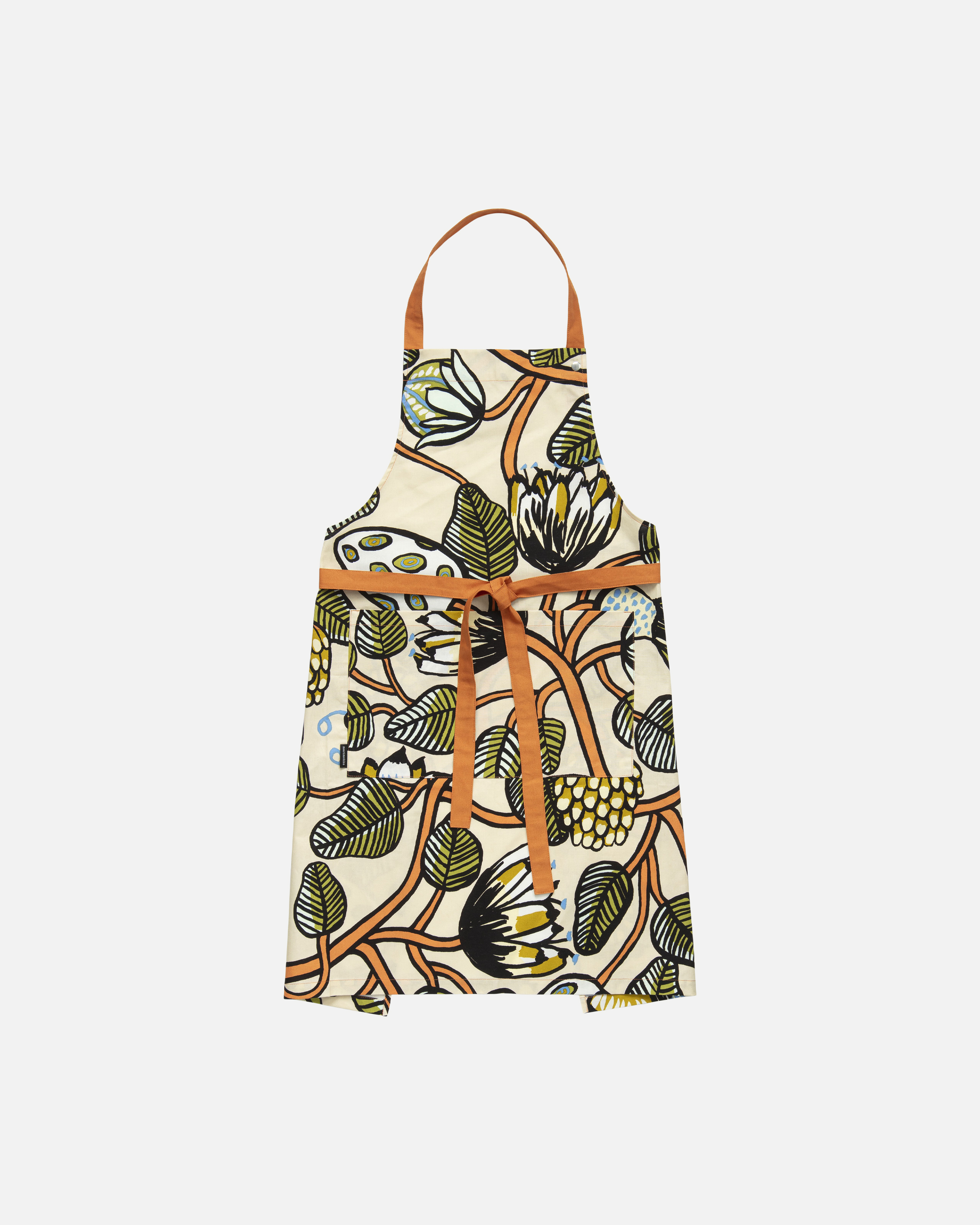 Marimekko Tiara王冠印花有機棉圍裙。NT$2,290（俊思提供）