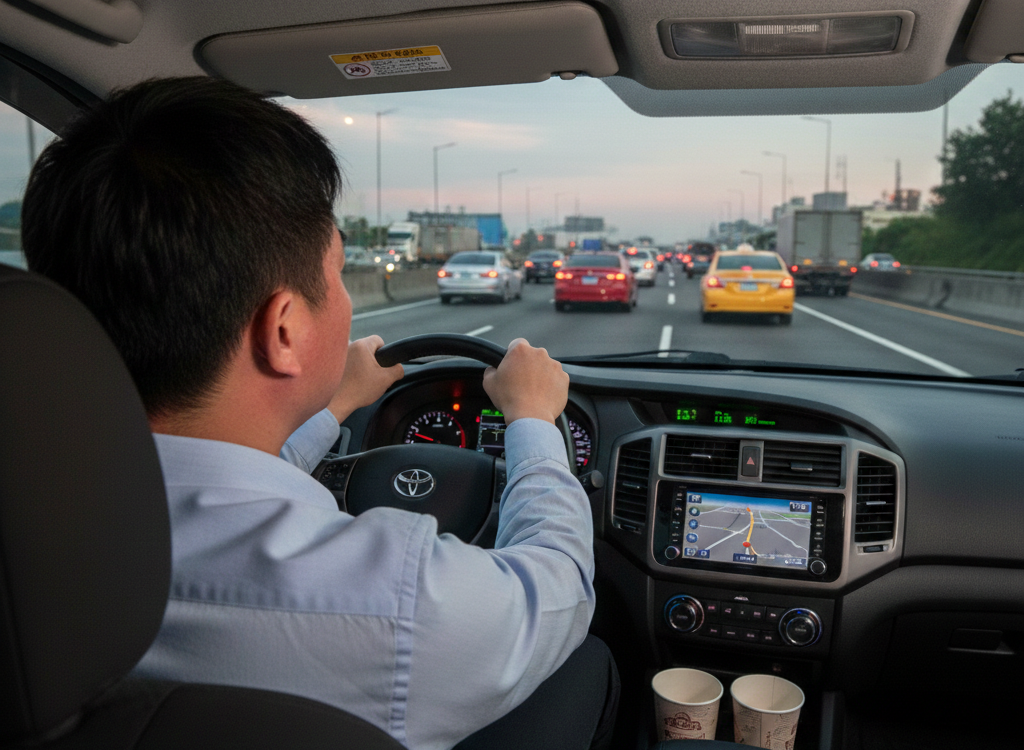 過年期間開長途的車,最怕塞在高速公路上卻想尿尿!醫師分享幾招訓練,不用吃藥也能改善頻尿。(示意圖,Gemini生成)