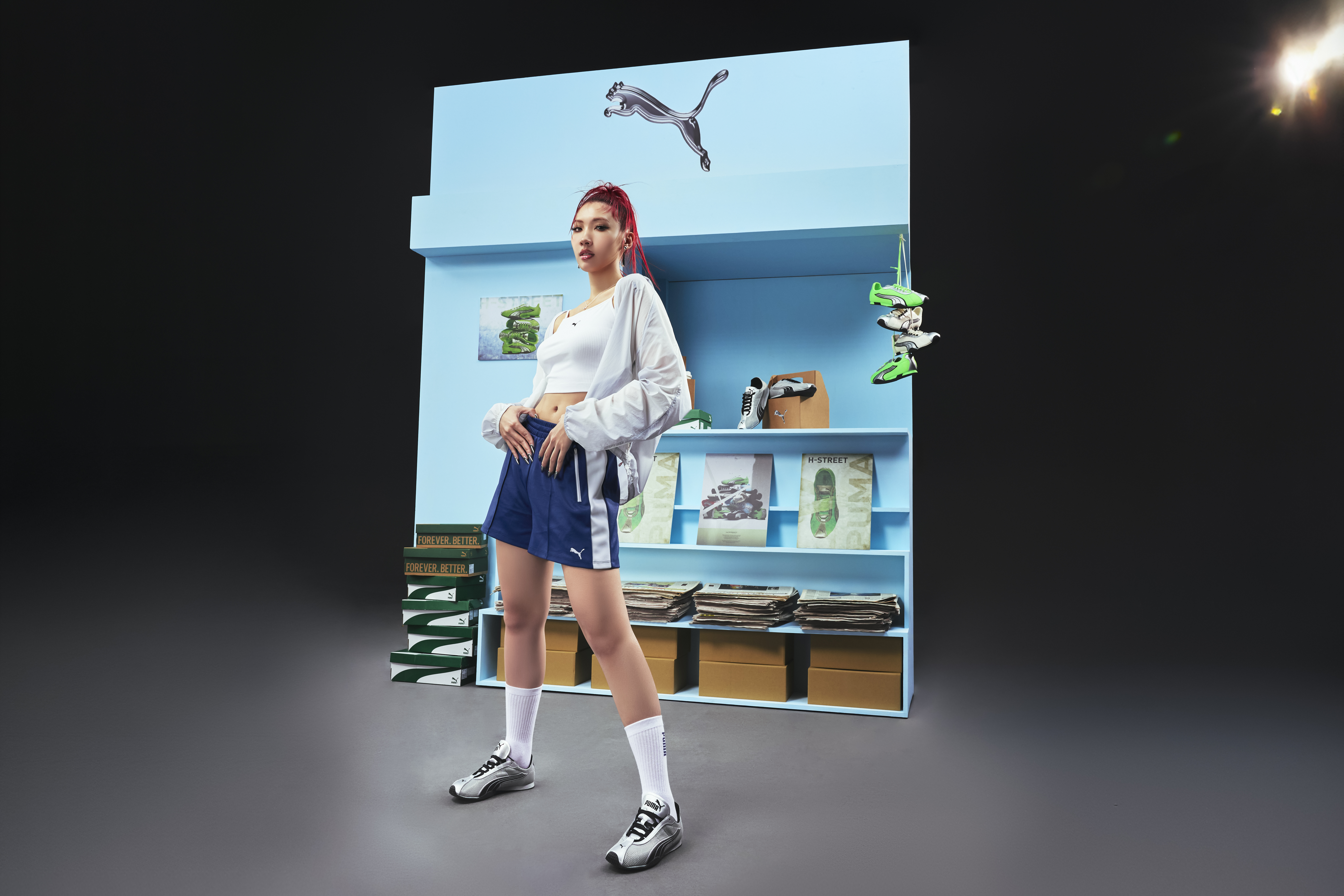 Karencici示範的H-STREET #隨型鞋。NT$2,980(PUMA提供)