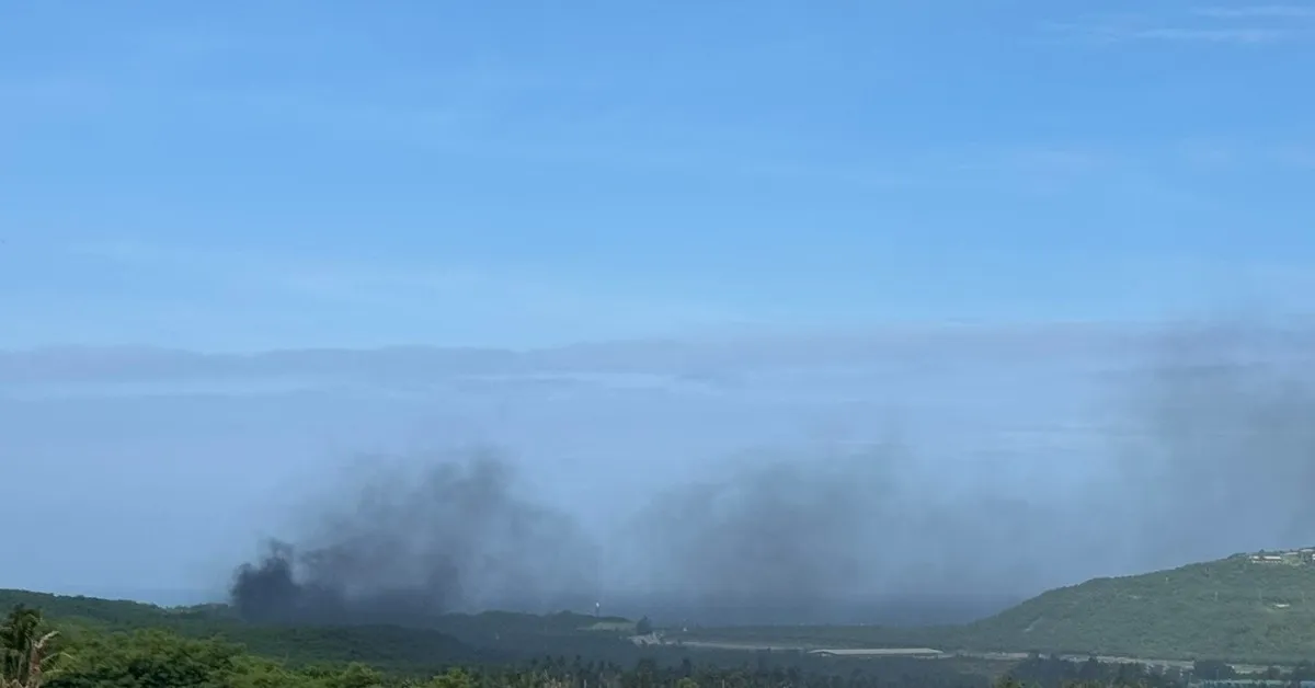 空軍台東志航基地今日驚傳火警。（翻攝畫面）