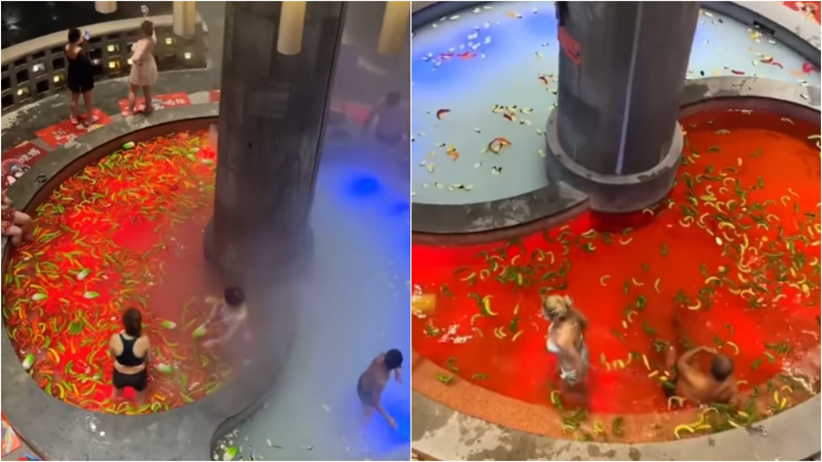 中國哈爾濱澡堂外觀如同鴛鴦鍋。（翻攝IG@travel_withmonica）